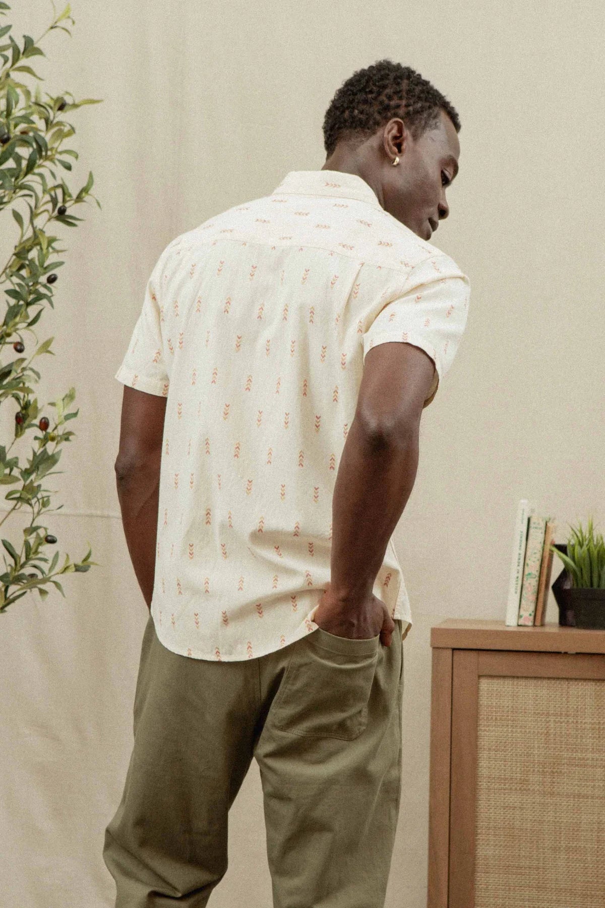 Collins Slim Shirt - Dune Chevron