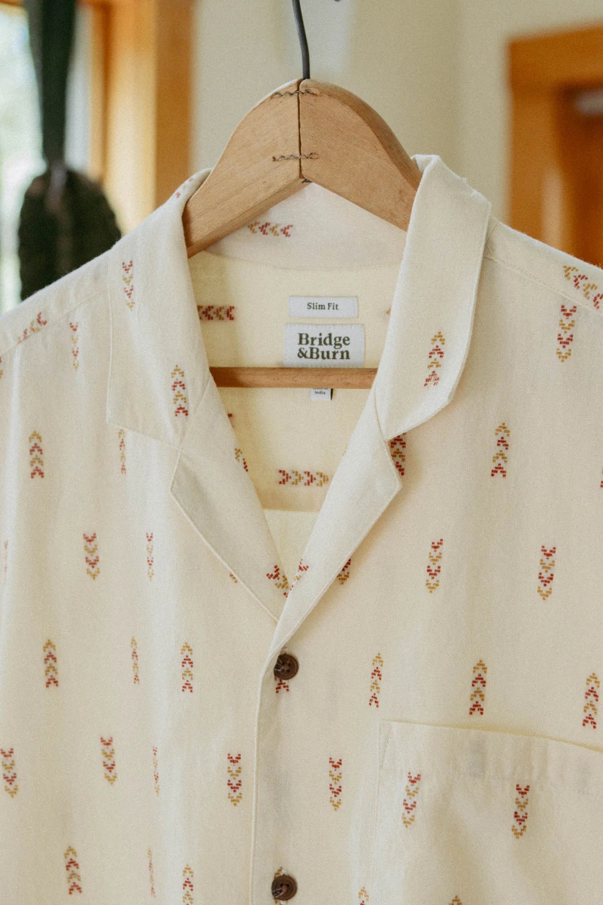 Collins Slim Shirt - Dune Chevron