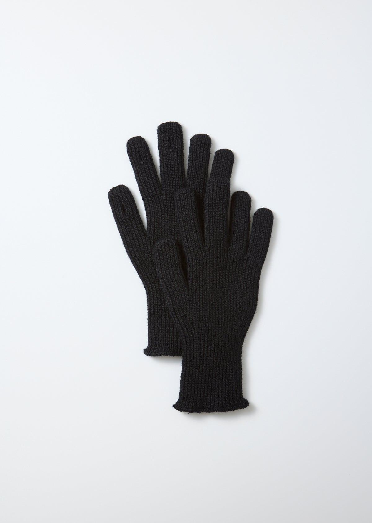 Washable Merino Knit Touch Gloves - Black