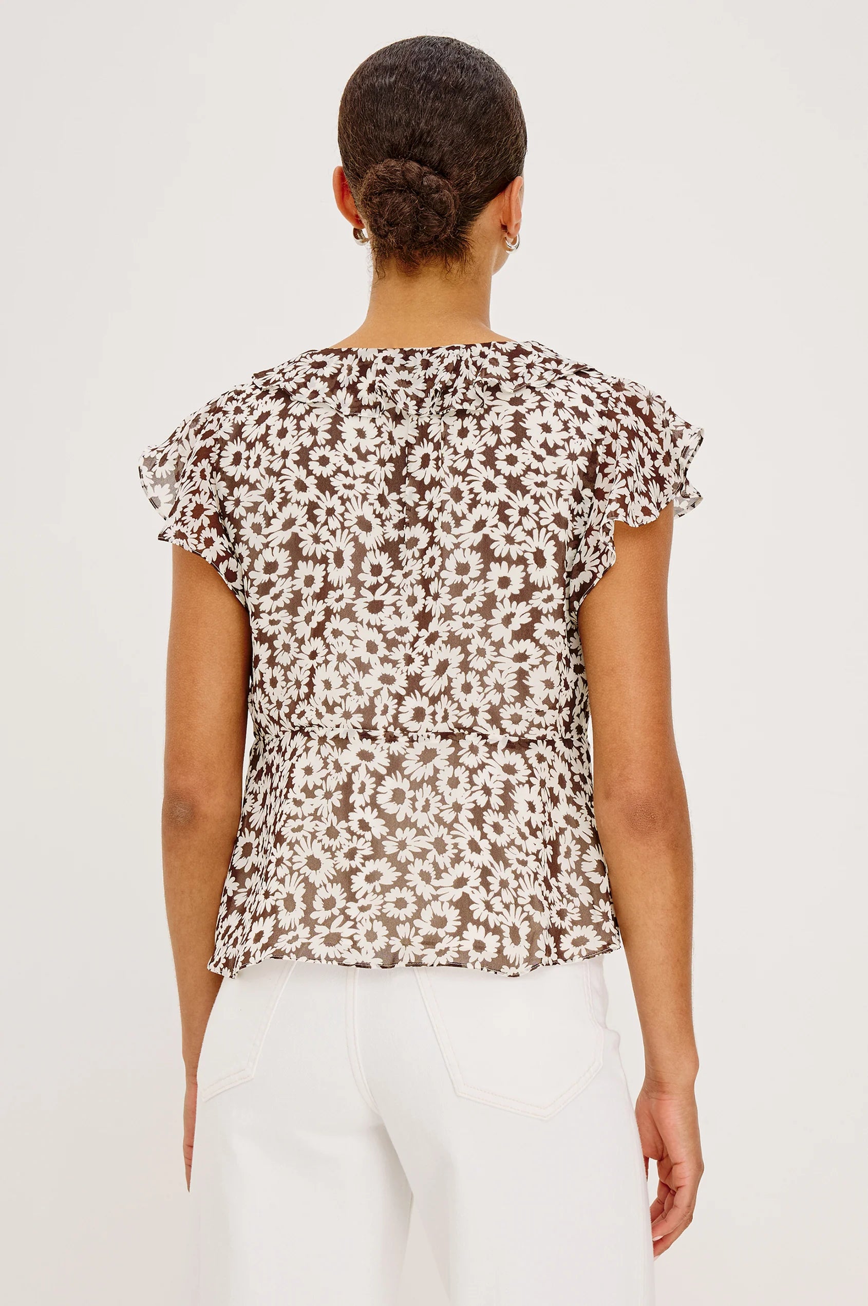 Carmine Top - Espresso Daisy