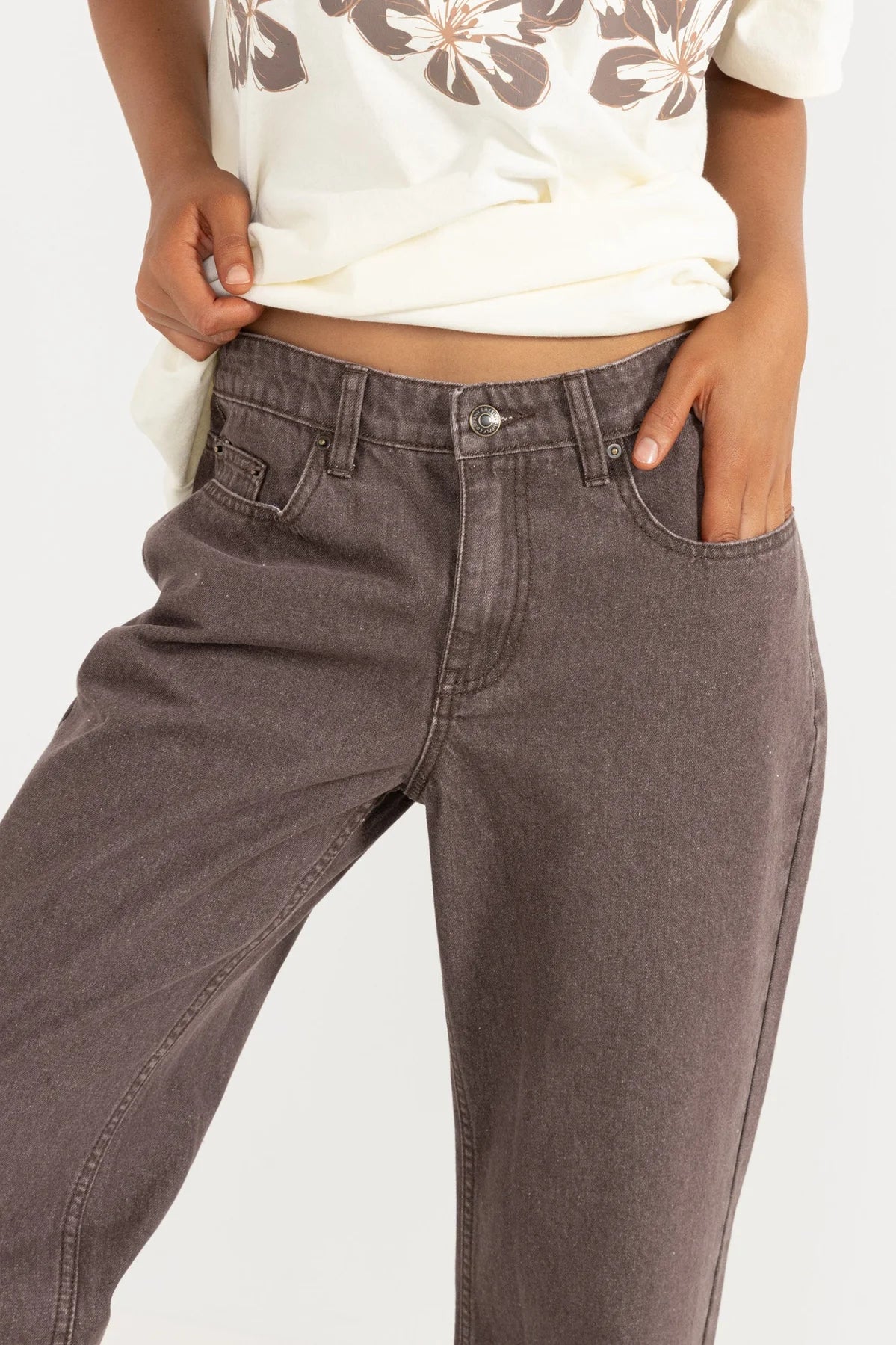 Charlie Low Rise Denim Jean - Chocolate