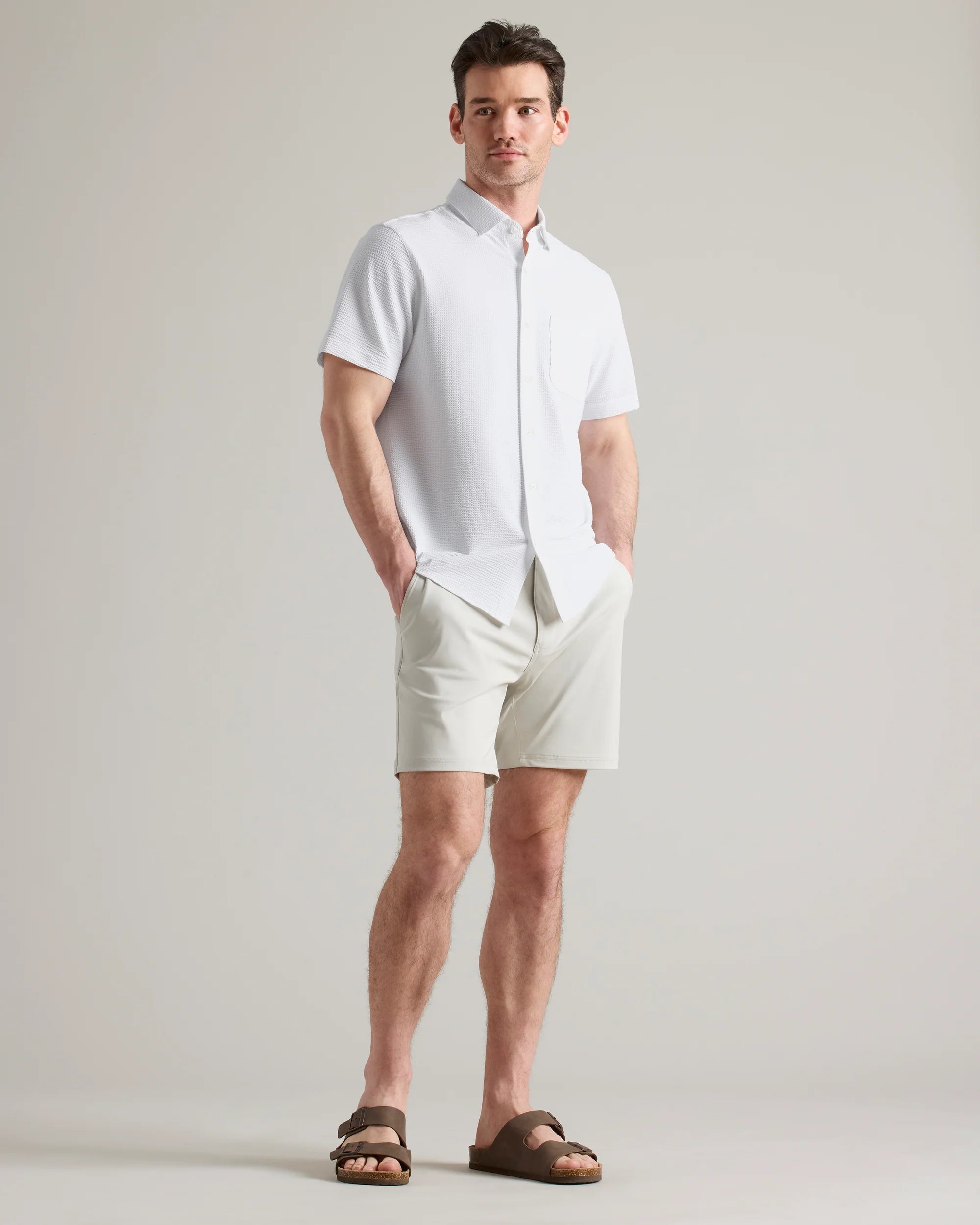 Commuter® Seersucker Short Sleeve Button Down