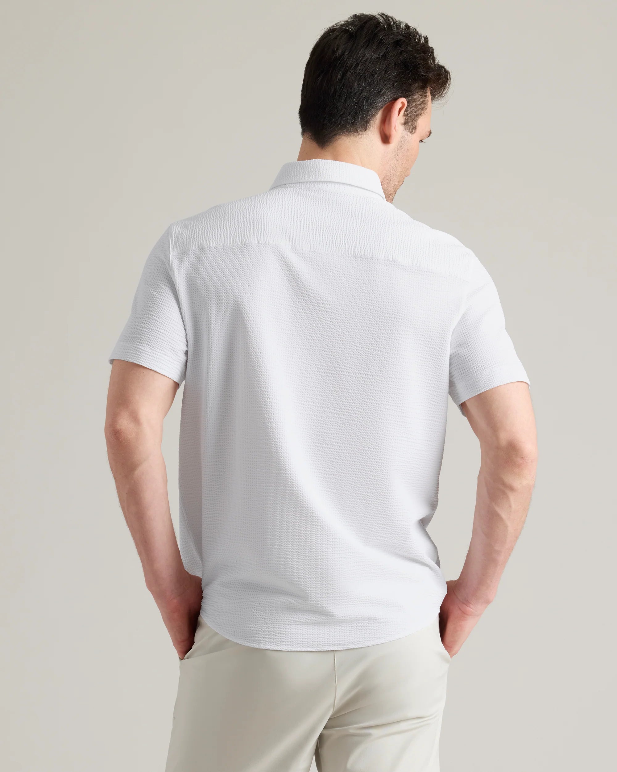 Commuter® Seersucker Short Sleeve Button Down