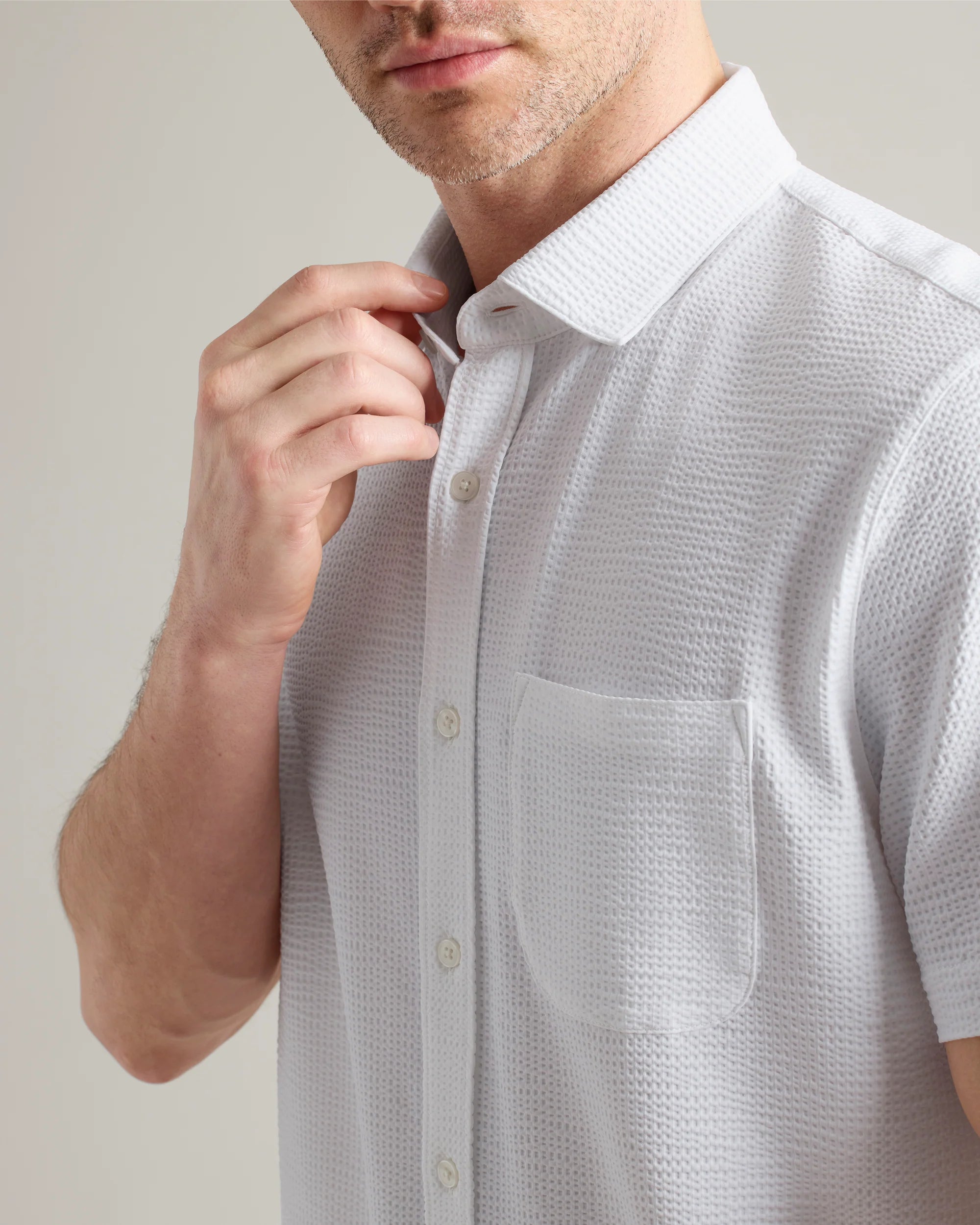 Commuter® Seersucker Short Sleeve Button Down
