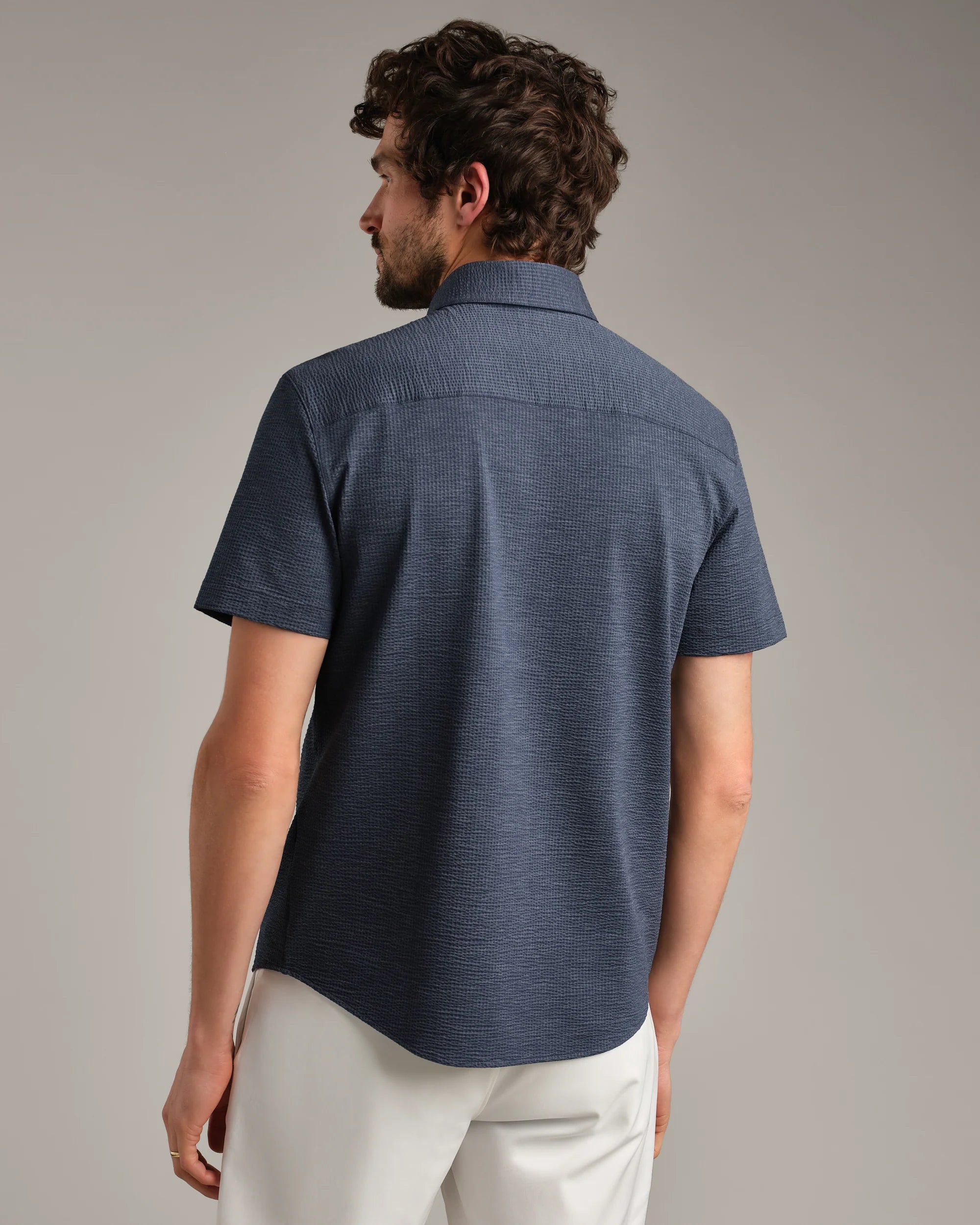 Commuter® Seersucker Short Sleeve Button Down