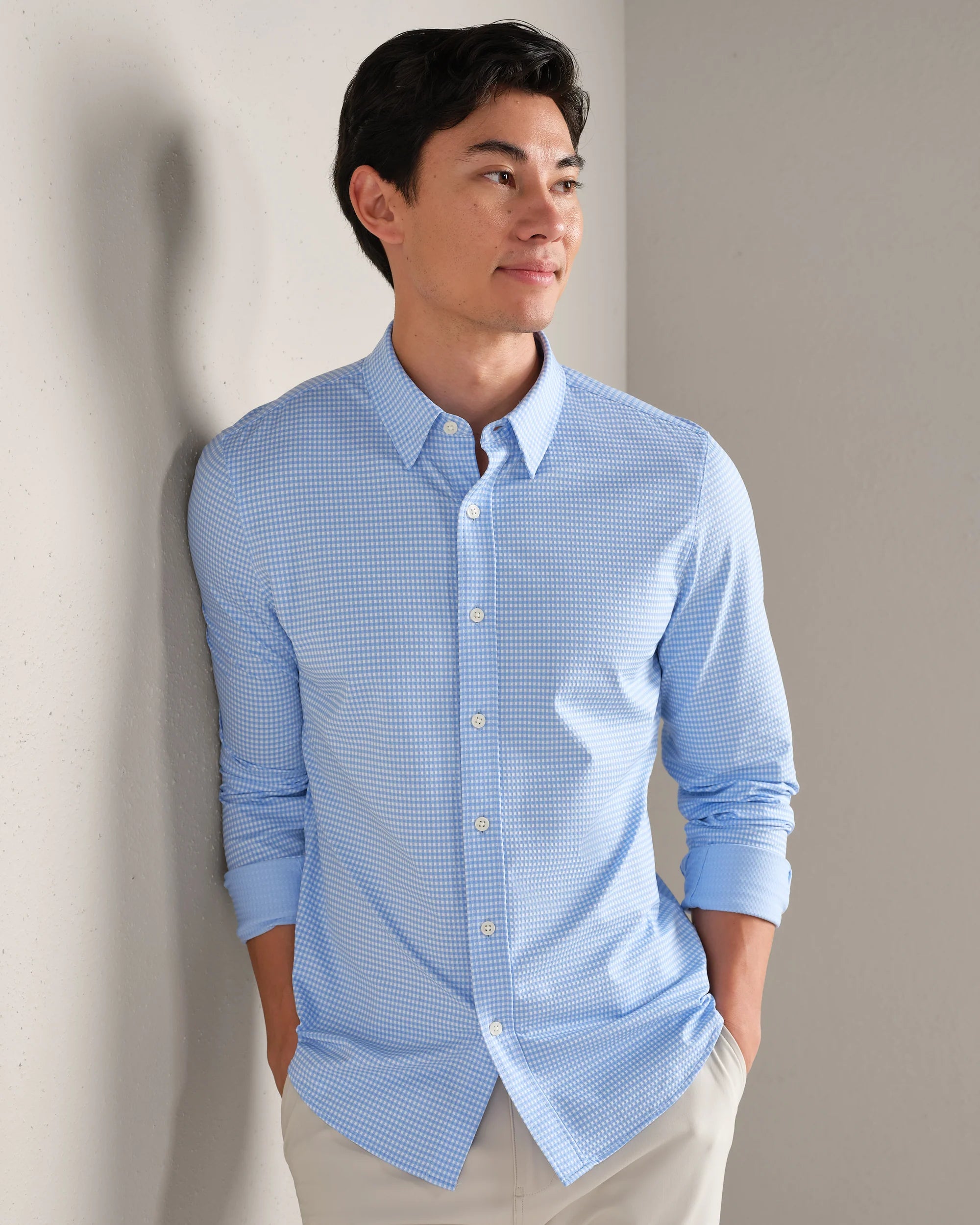 Commuter® Shirt - Slim - Light Blue Gingham