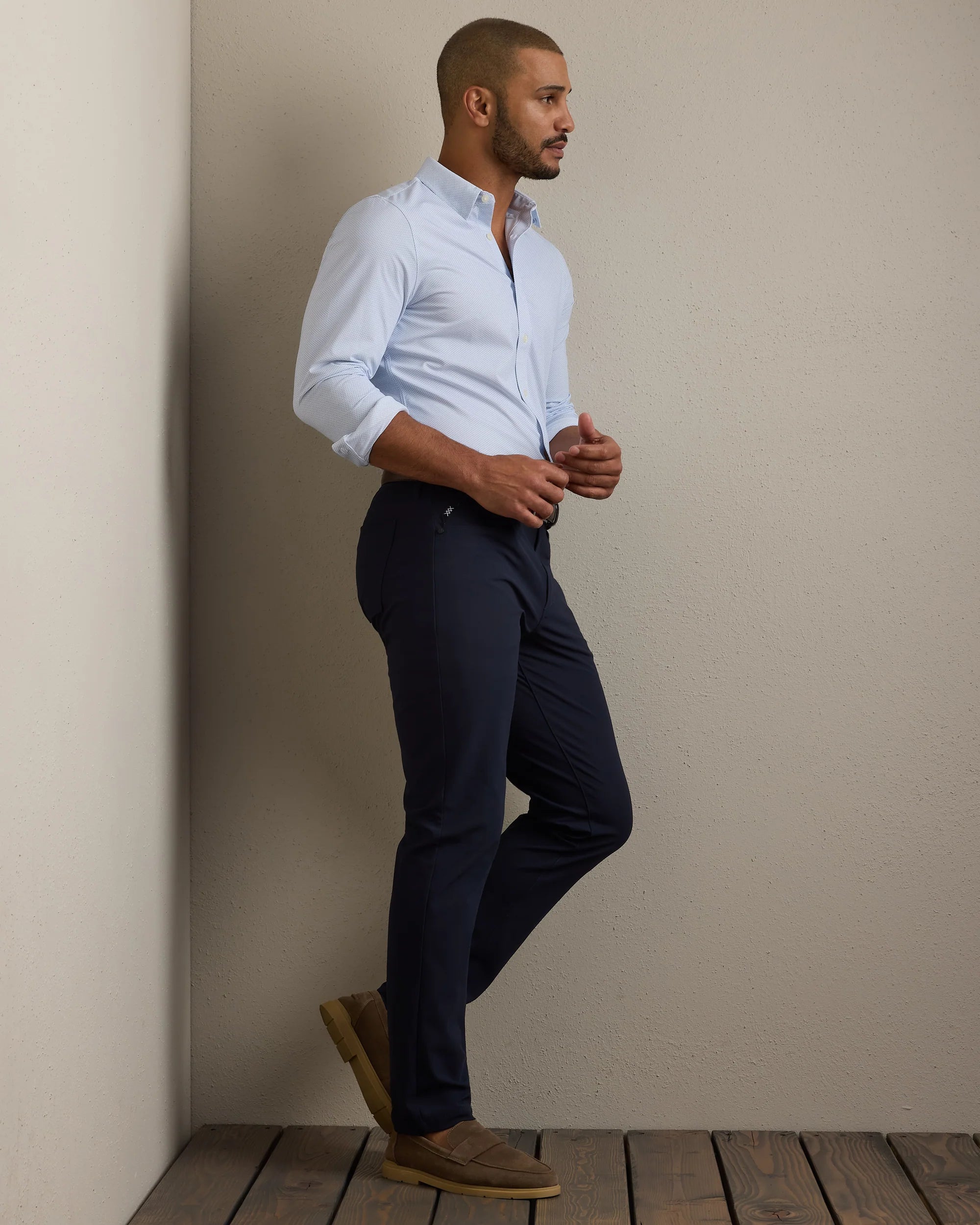 Commuter® Shirt - Slim - Light Blue Wave Geo