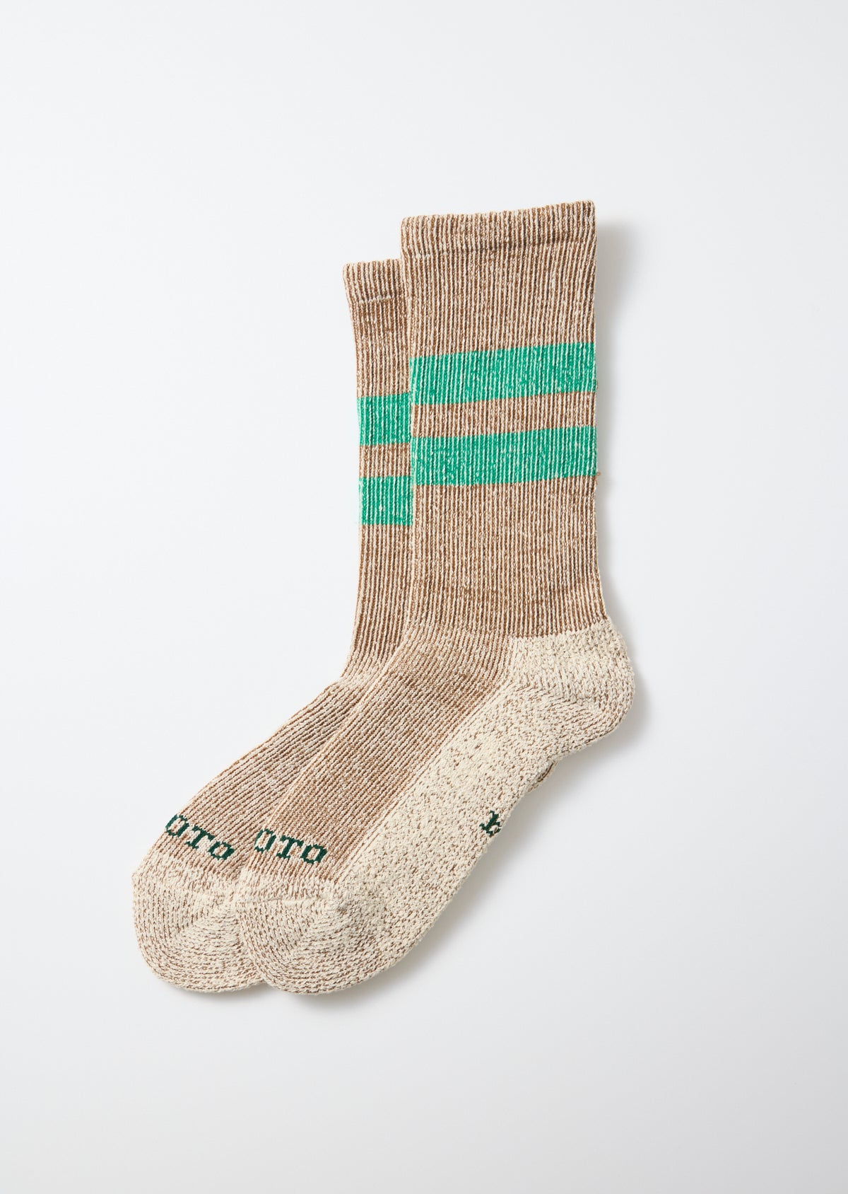 Pile Stripe Marl Socks - Brown/Green