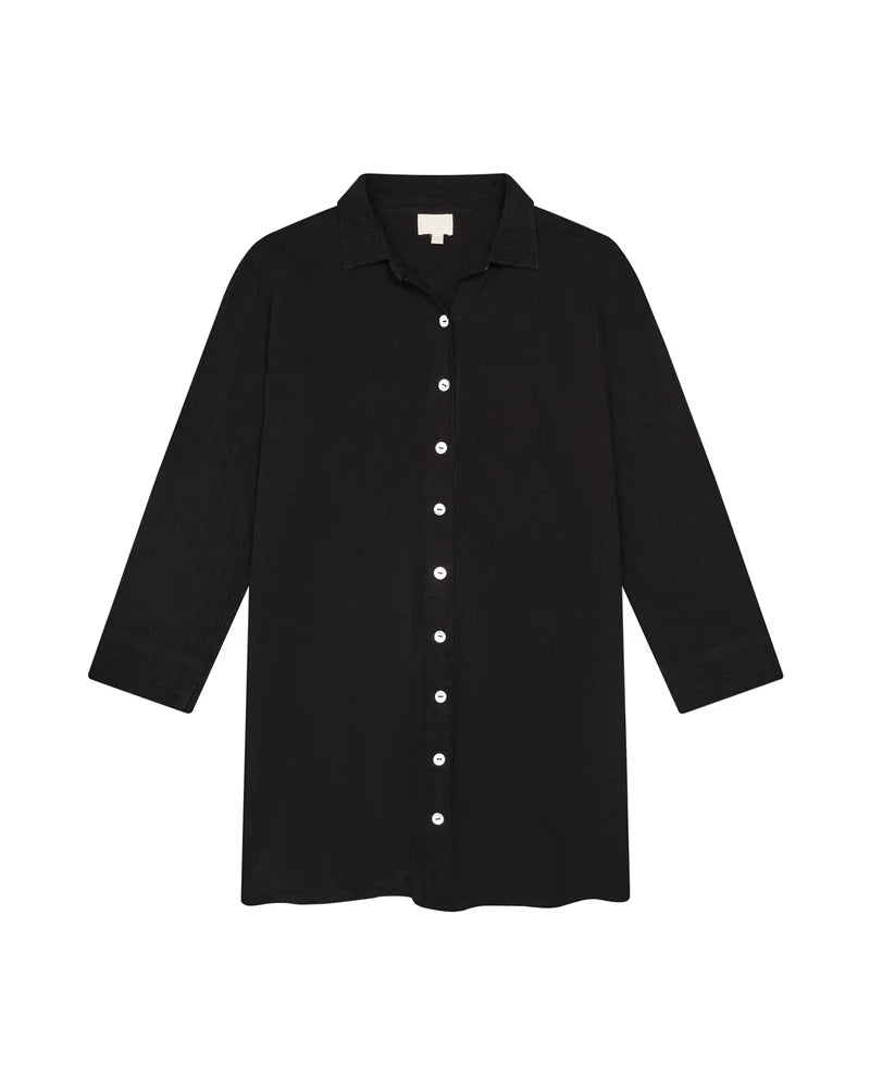 Short Shell Shirt Dress - Black