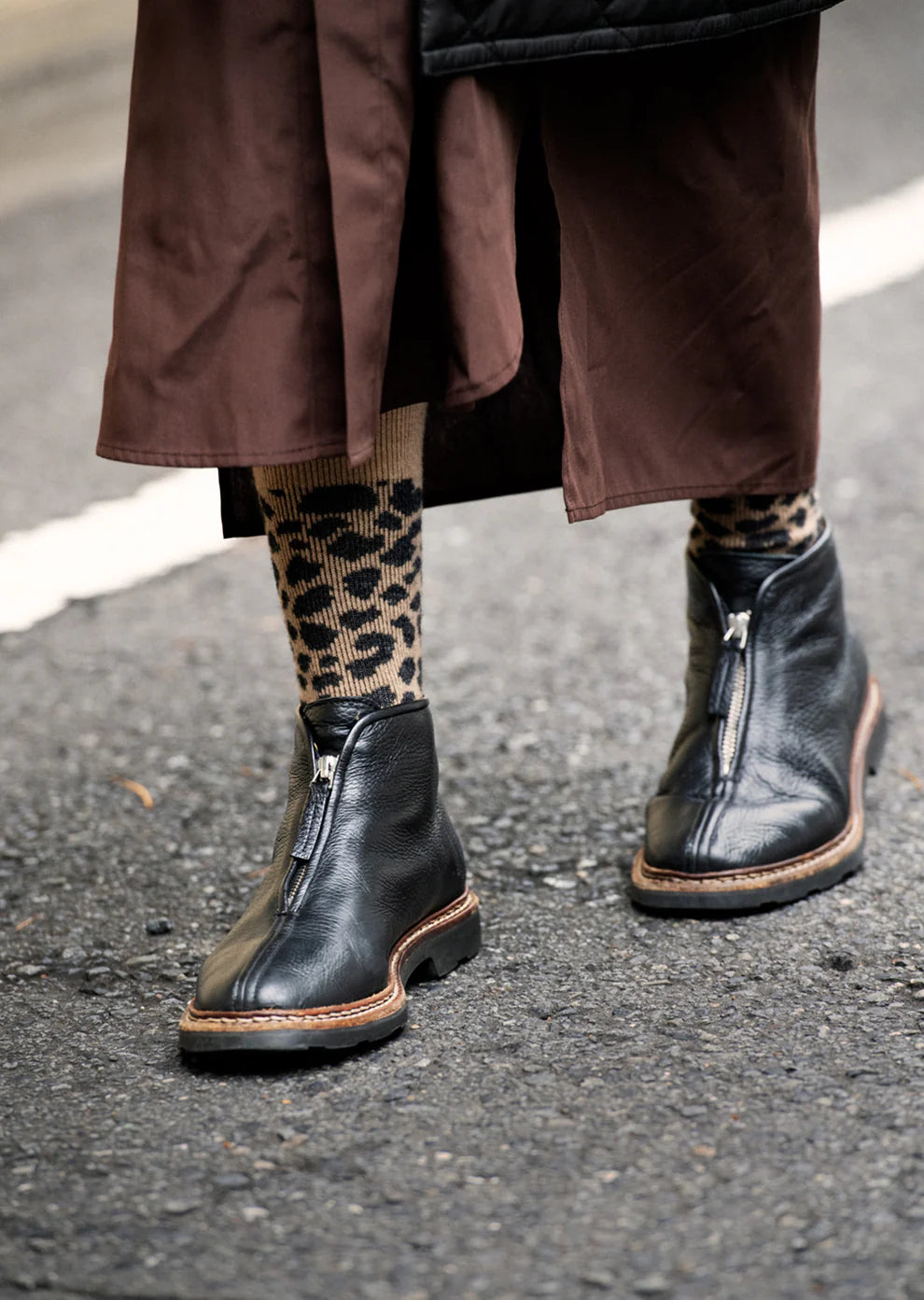 Leopard Print Merino Socks