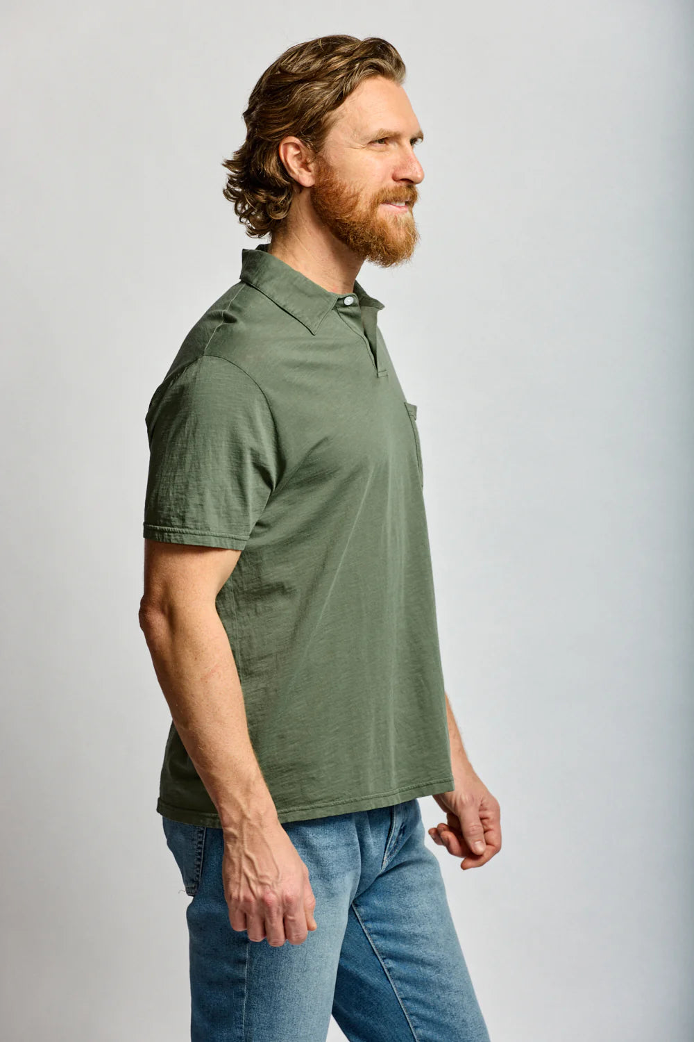 Slub Cotton Polo - Thyme