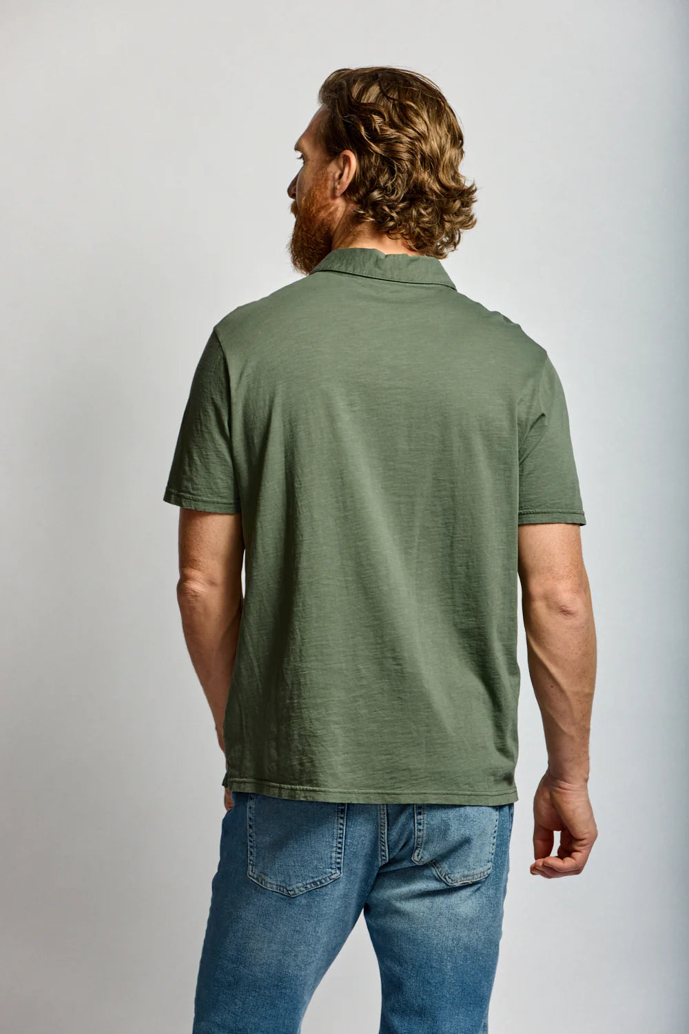 Slub Cotton Polo - Thyme