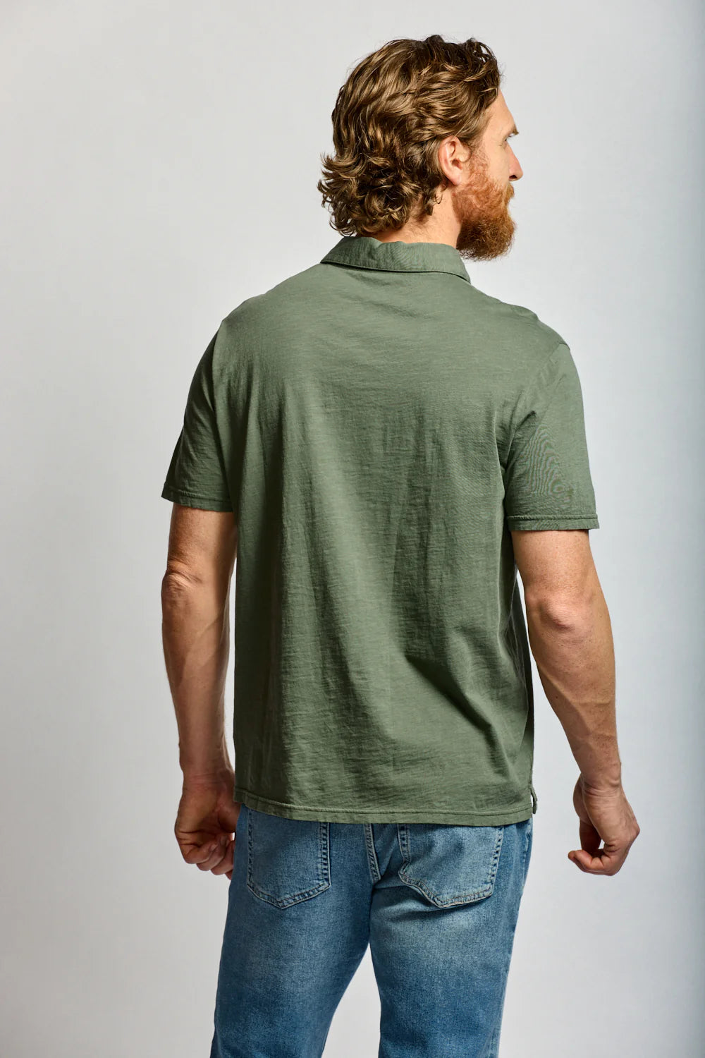 Slub Cotton Polo - Thyme