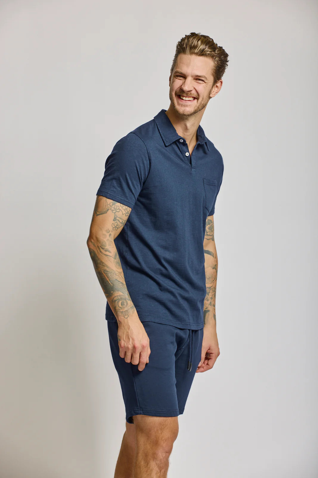 Slub Cotton Polo - Navy