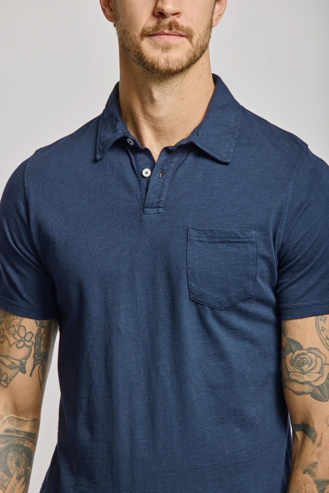 Slub Cotton Polo - Navy