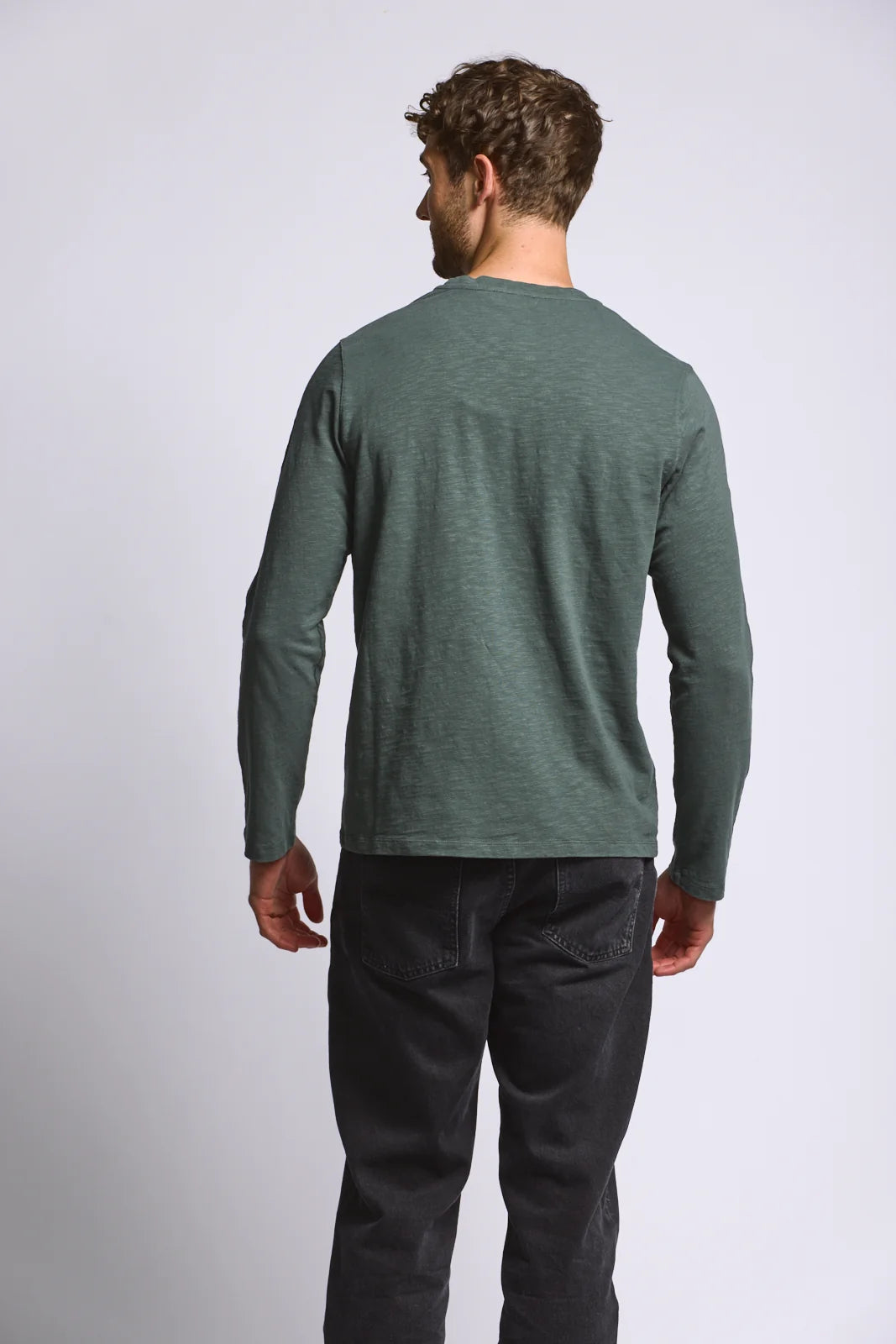 Long Sleeve Slub Cotton T-Shirt - Shadow