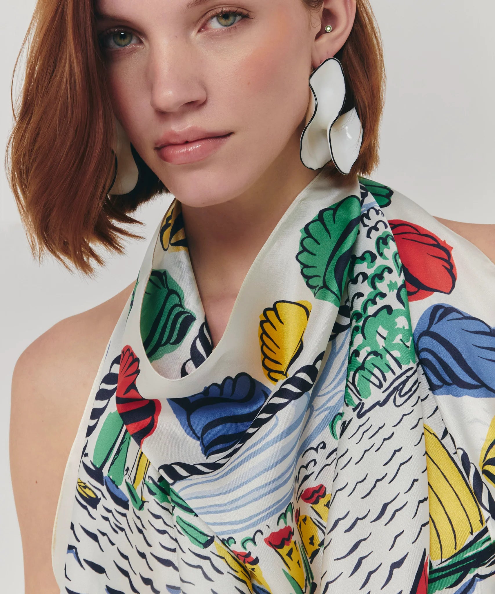 Sail Away 35" Silk Square Scarf - Multi
