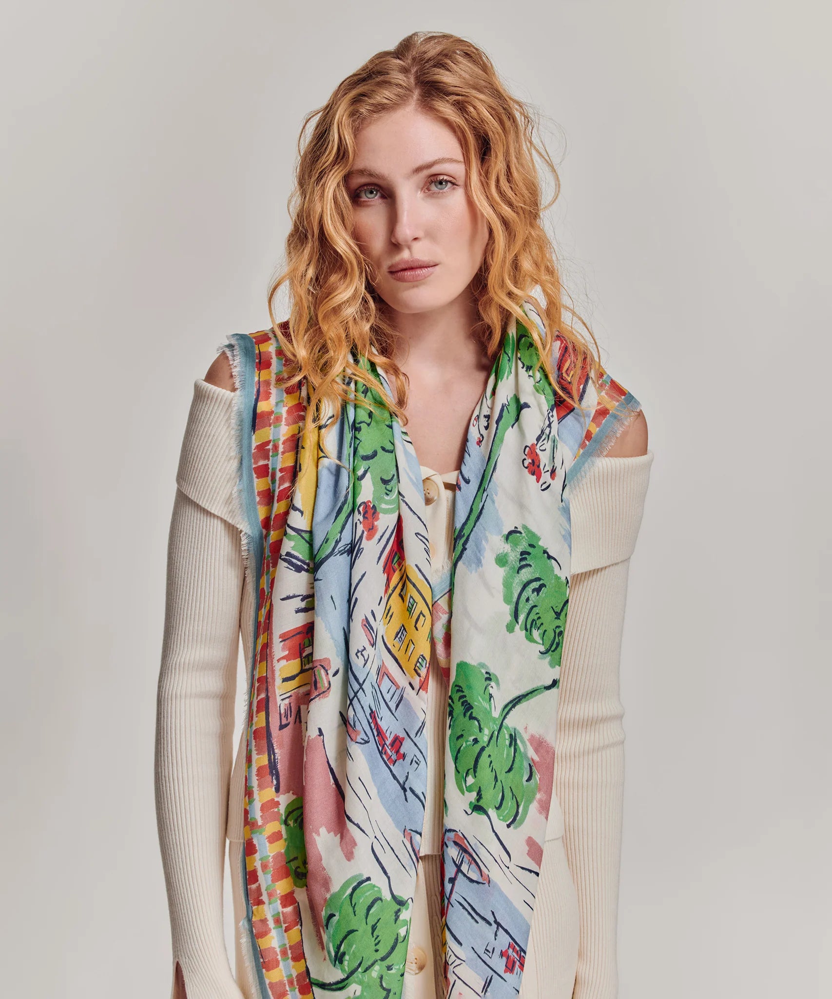 Riviera Oversized Square Scarf - Multi