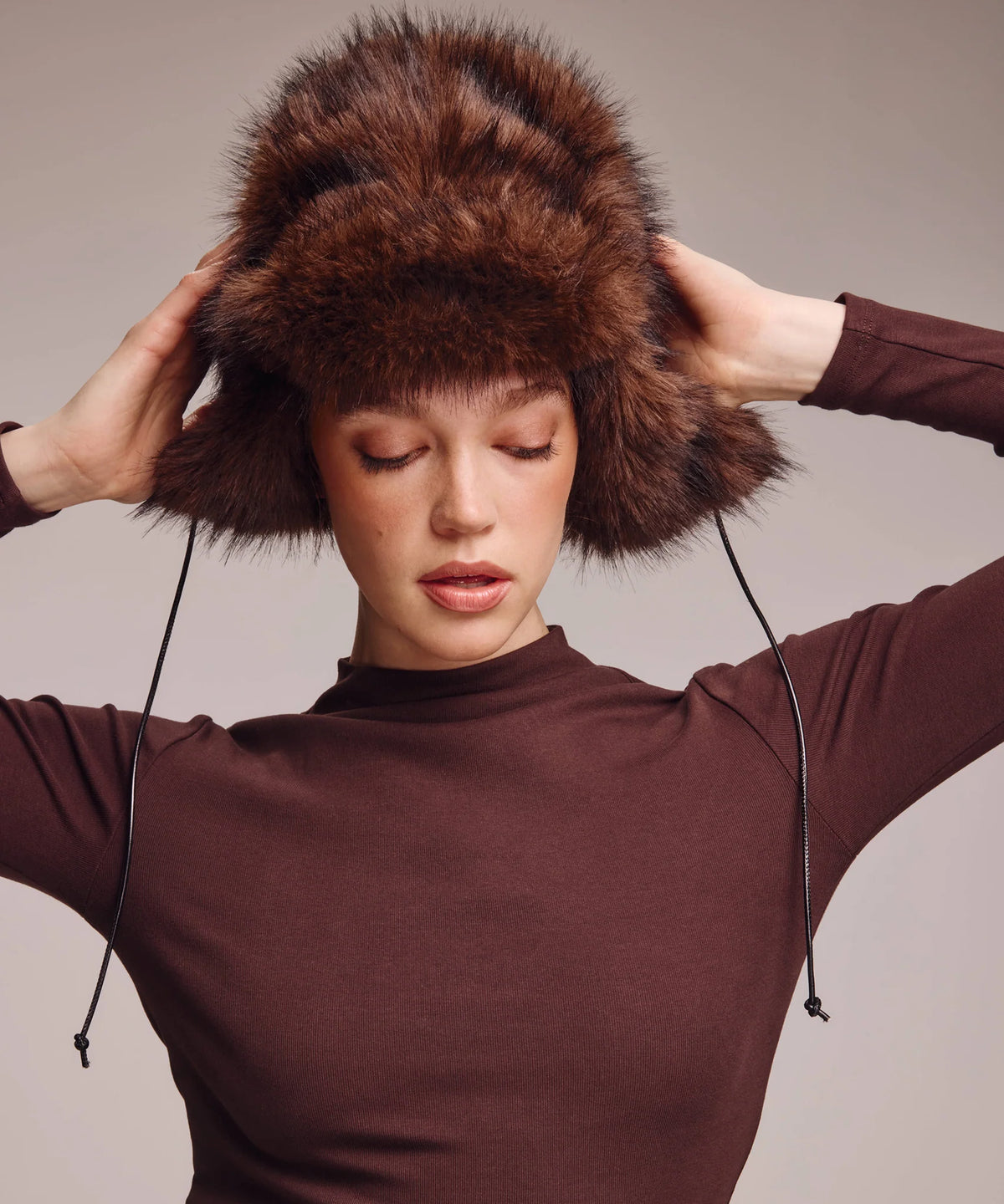 Faux Fur Trapper - Brown