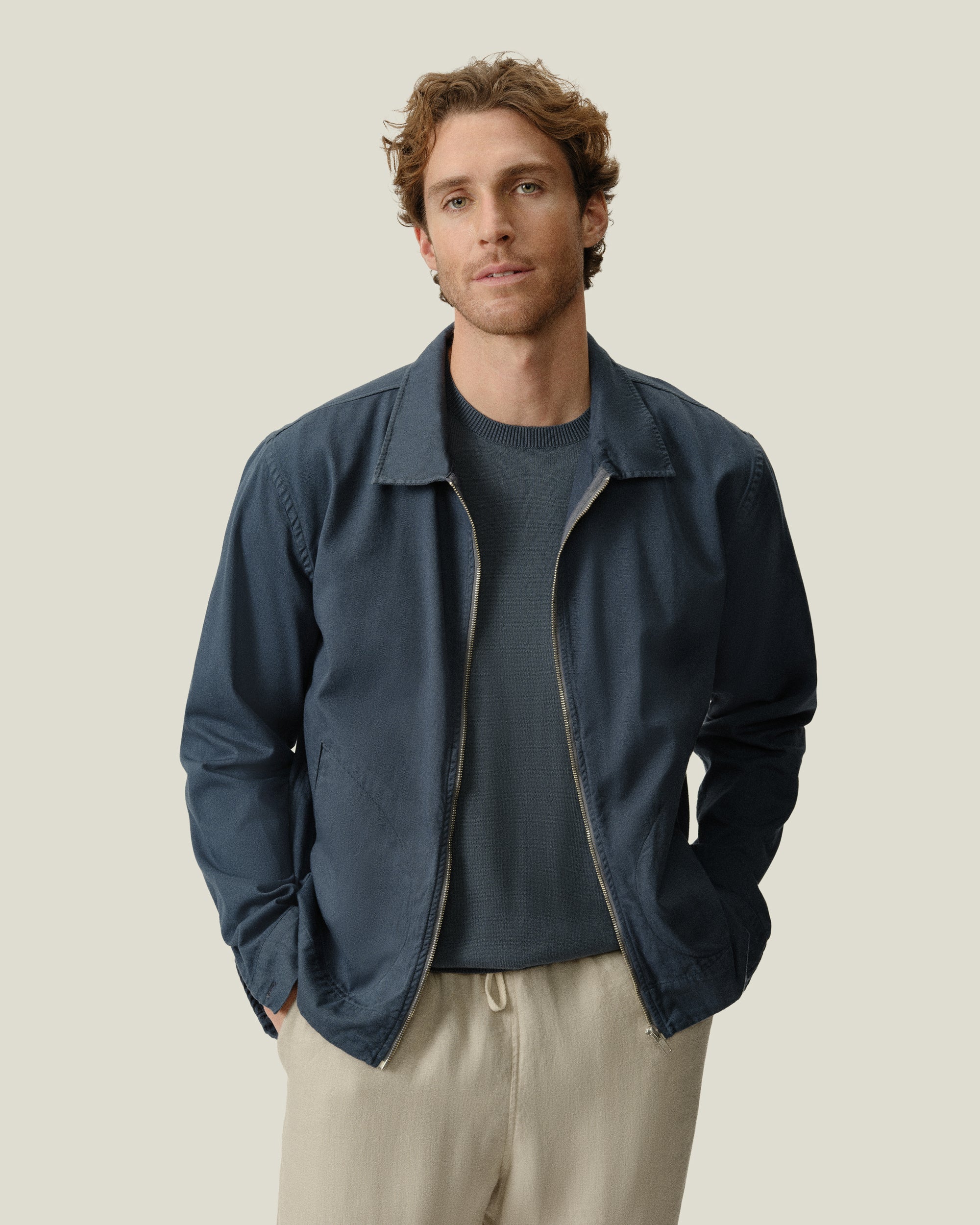 Twill Zip Jacket - Lake