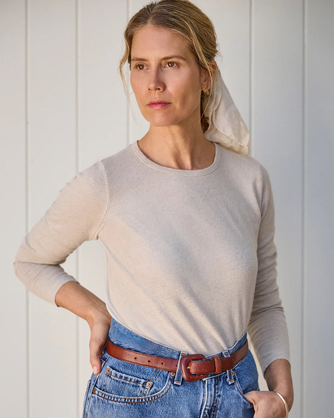 Women's Long Sleeve Sun Tee - Bone