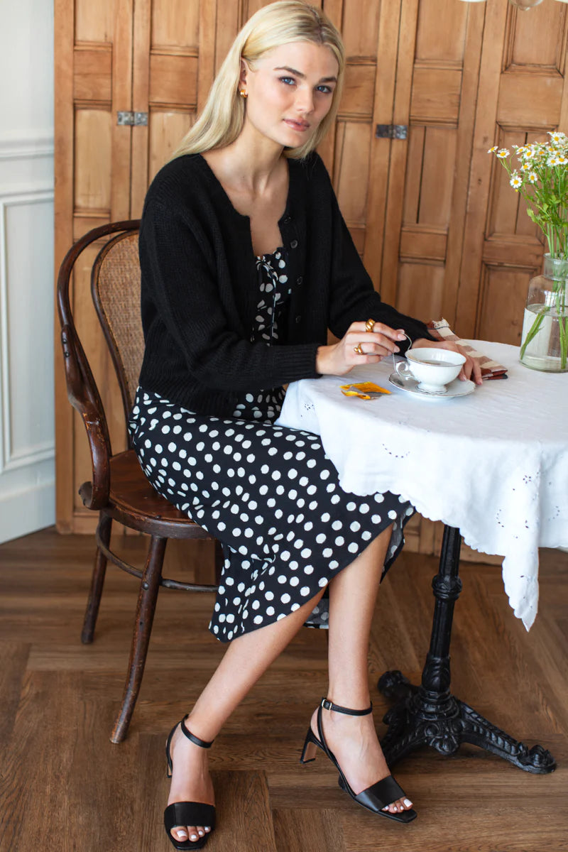 Amy Bias Sundress - Large Dots Parisian Night + Ivory