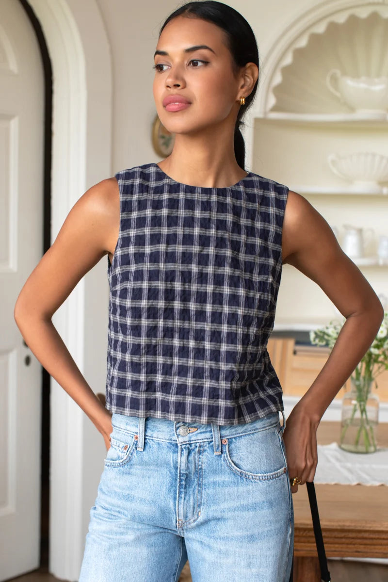 Jeanne Top - Midnight Plaid