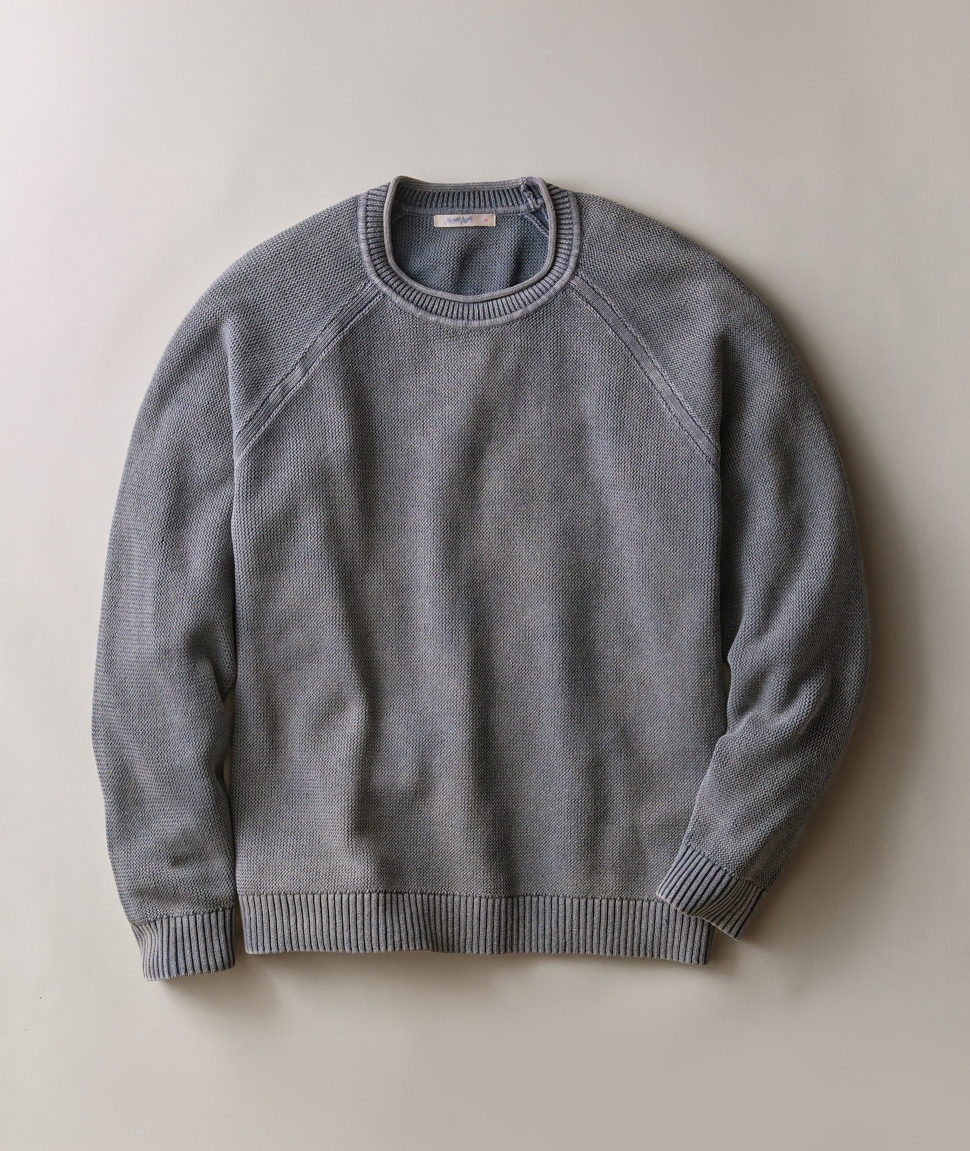 Garment Dye Roll Neck Sweater - Mood Indigo