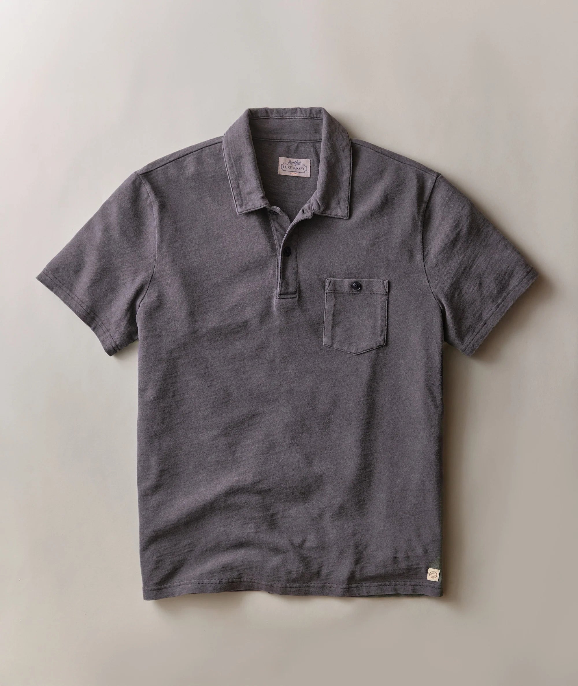 Luxe Slub Pocket Polo - Asphalt