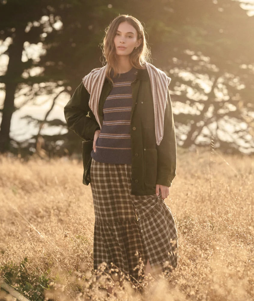 Coastal Merino Crewneck Sweater - Navy Stripe