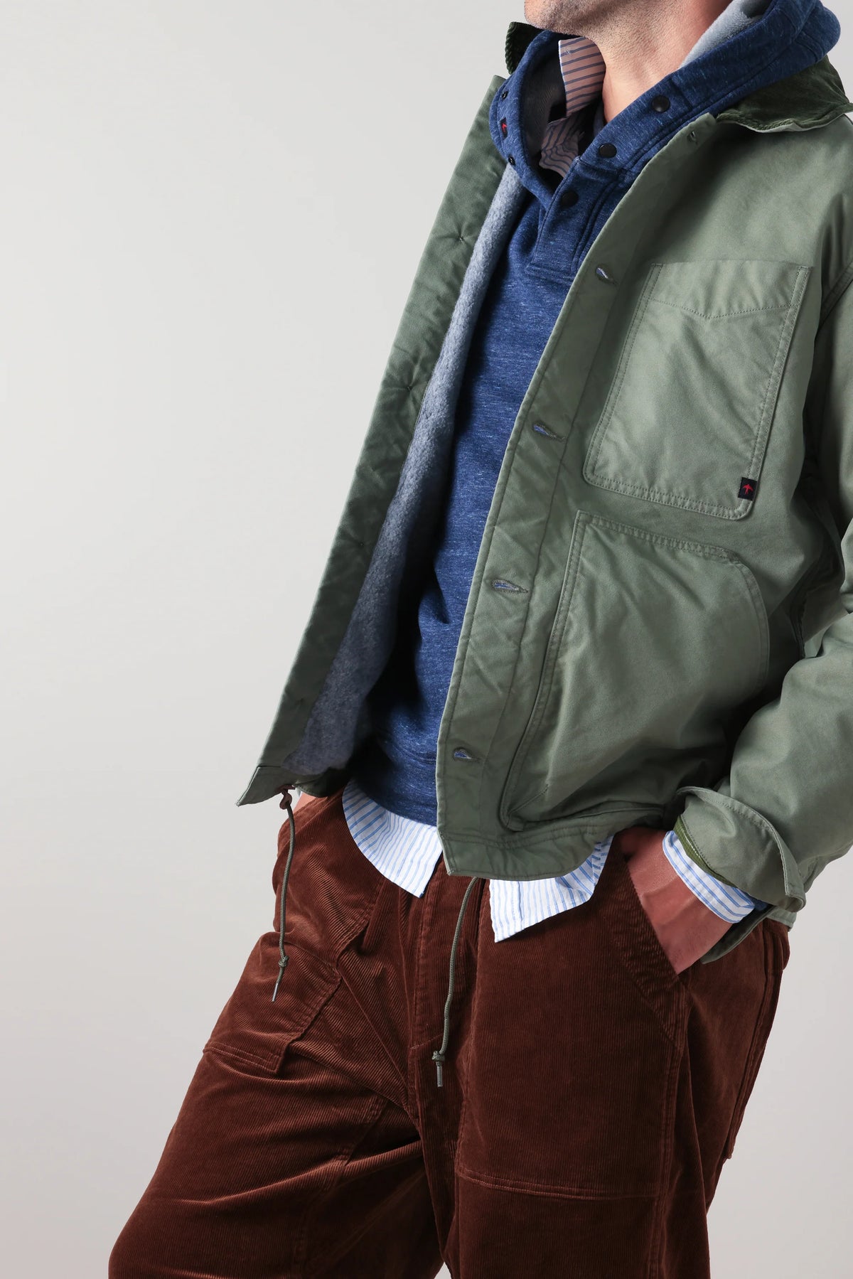 Pile-Lined Chore Coat - Dark Navy