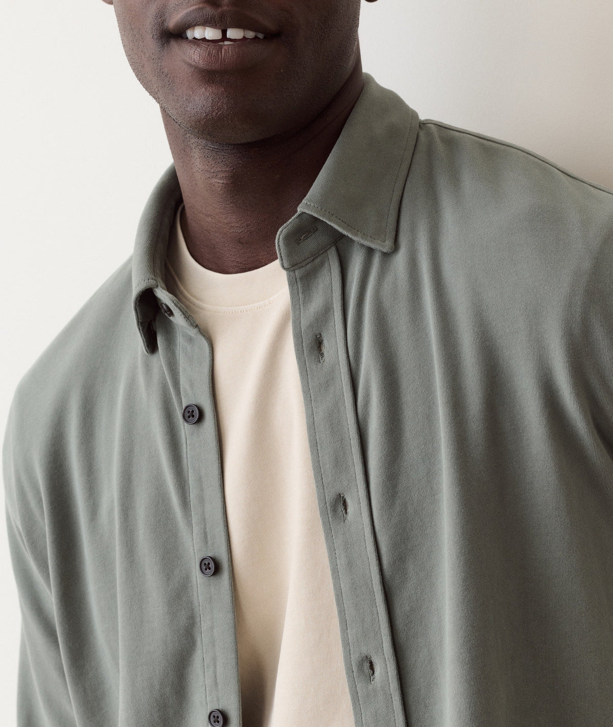 Luxe Jersey Shirt - Agave Green