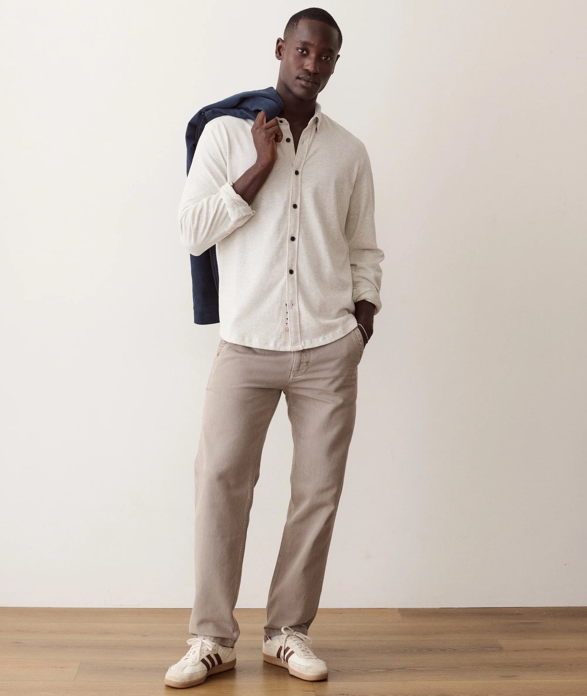 Luxe Jersey Shirt - Oatmeal Heather