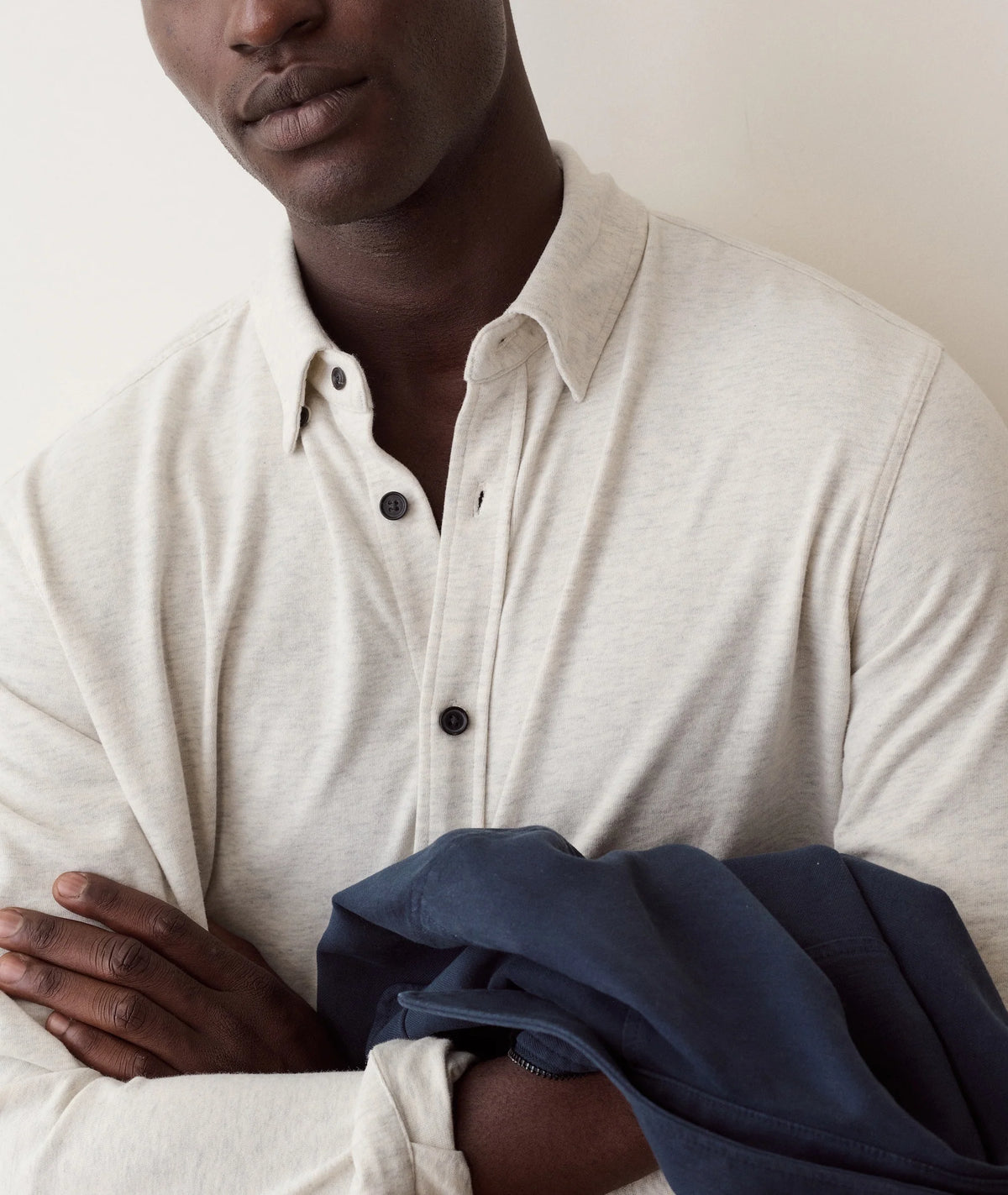 Luxe Jersey Shirt - Oatmeal Heather