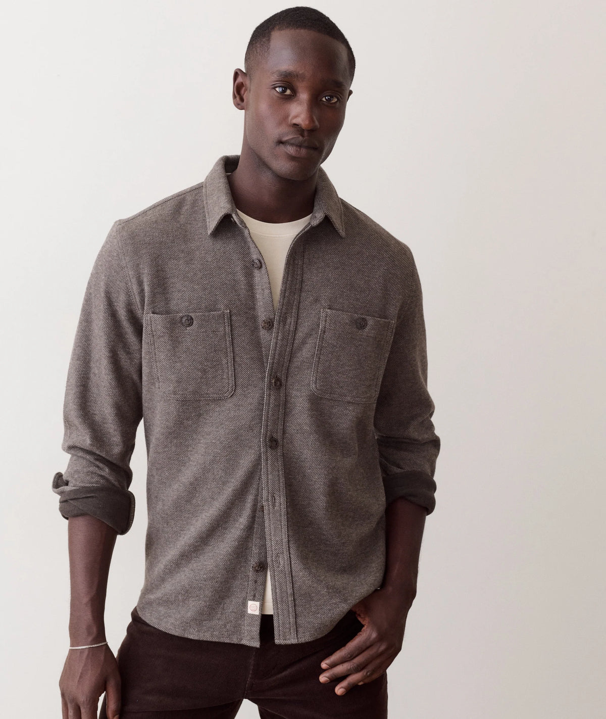 Pacifica Stretch Twill Overshirt - Brown