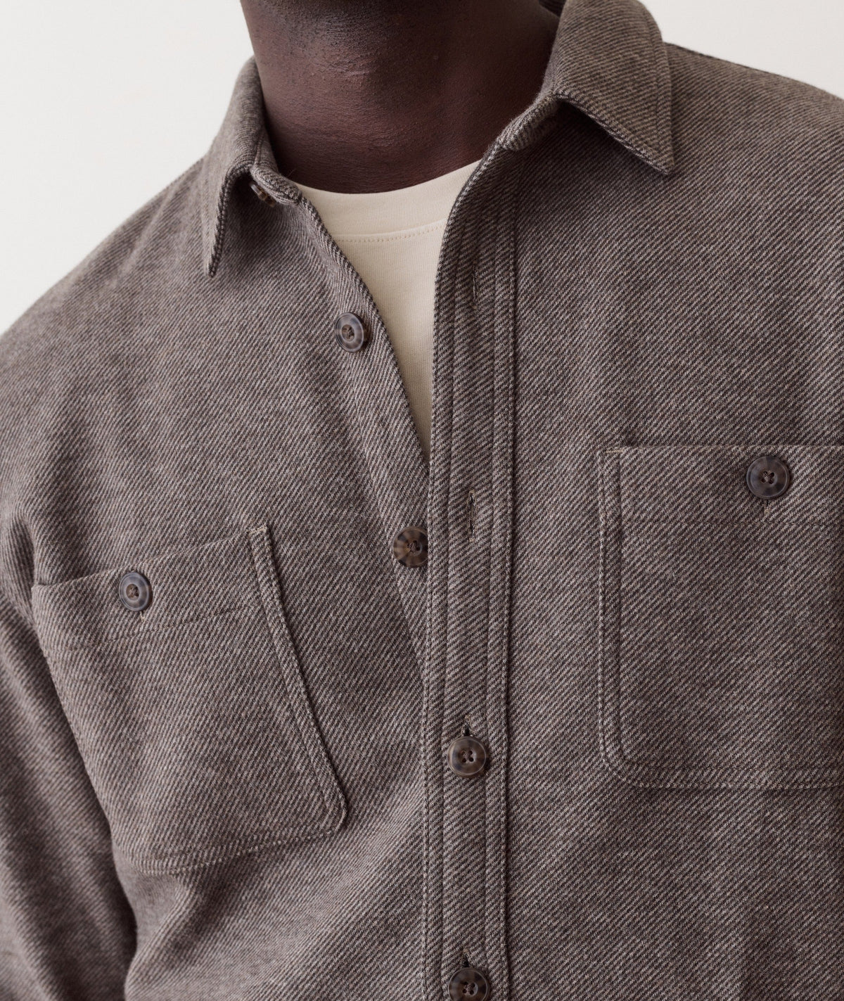 Pacifica Stretch Twill Overshirt - Brown