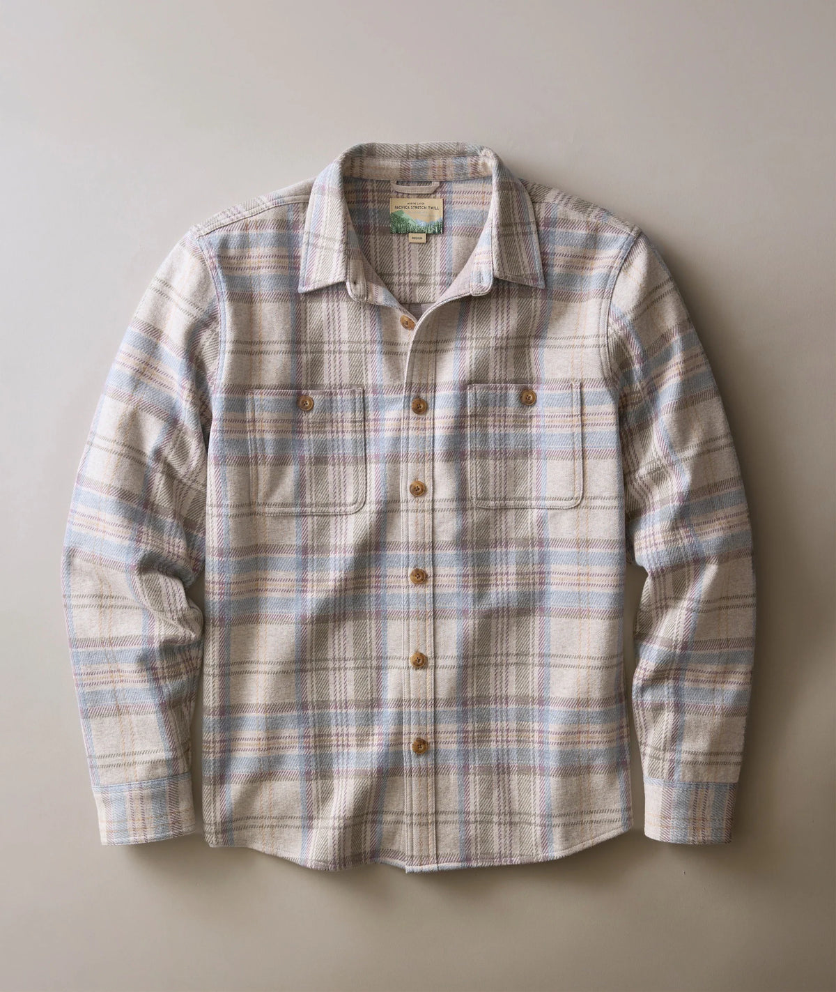 Pacifica Stretch Twill Overshirt - Grey Plaid