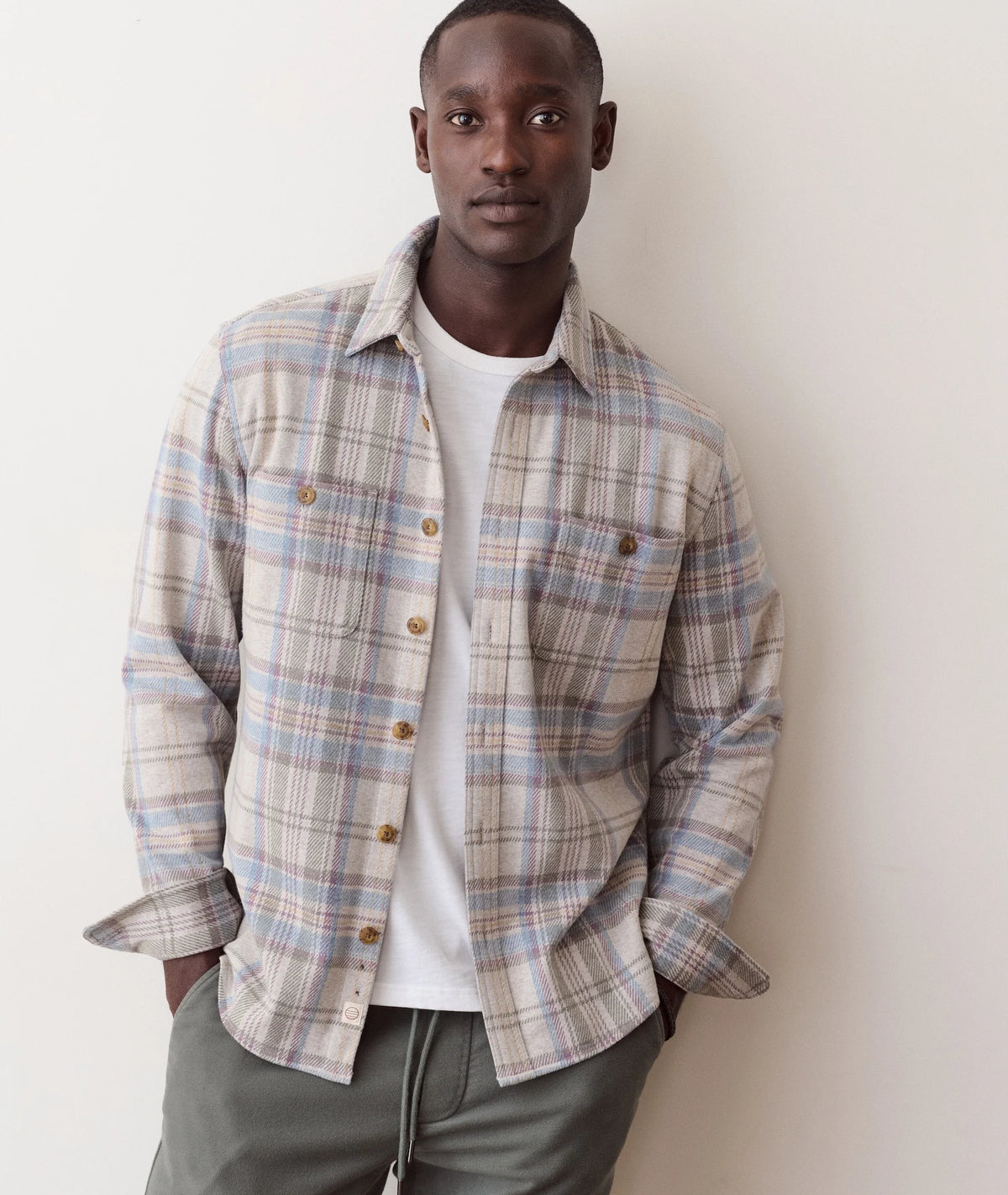 Pacifica Stretch Twill Overshirt - Grey Plaid