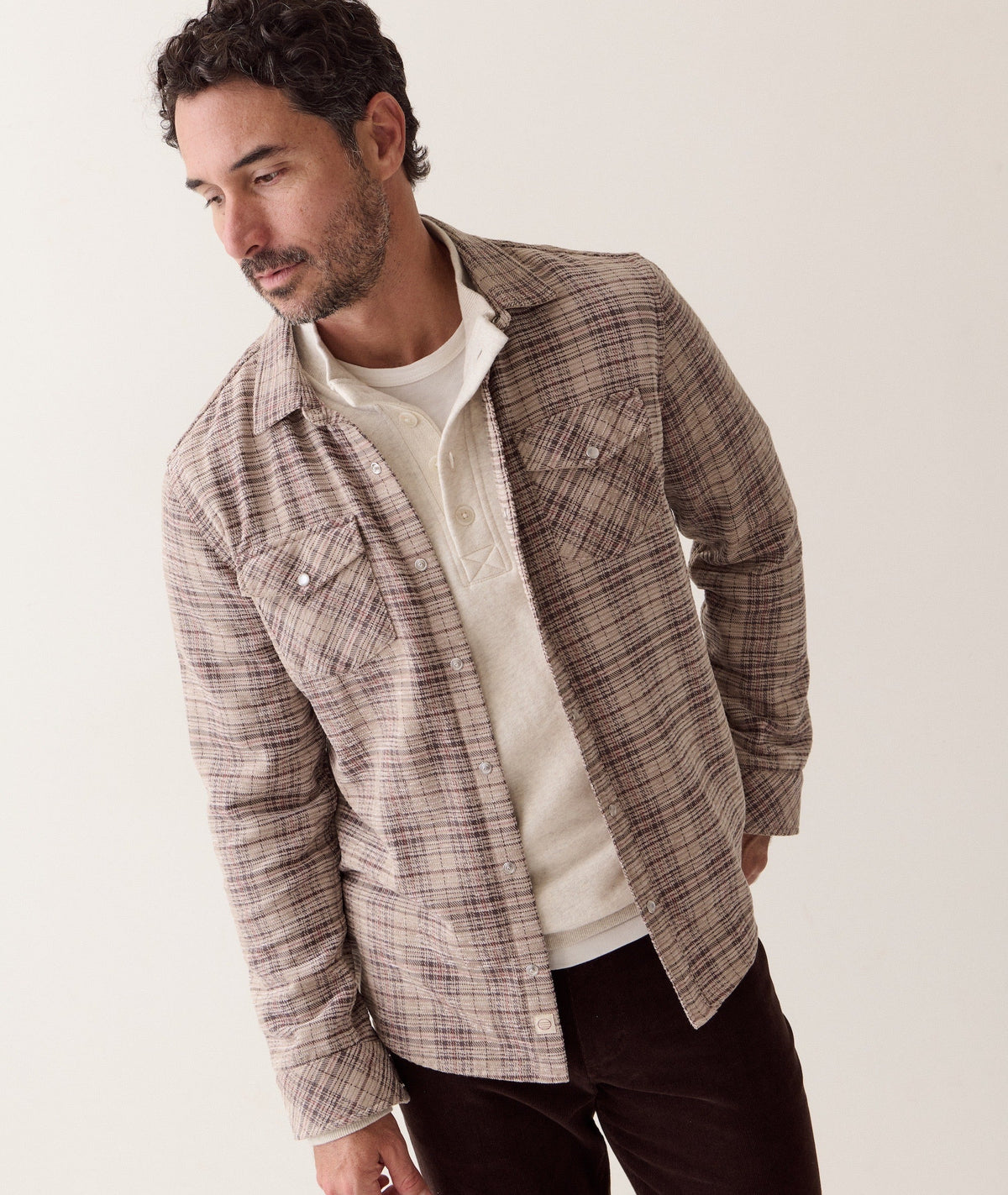 The Clark Corduroy Shirt - Brown Plaid