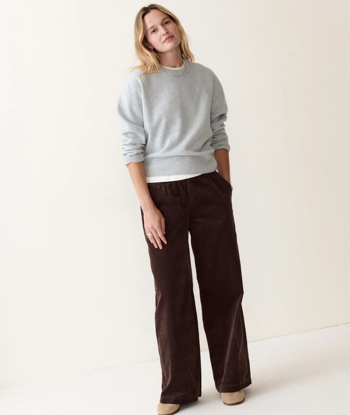 Coastal Merino Crewneck Sweater - Sky Blue