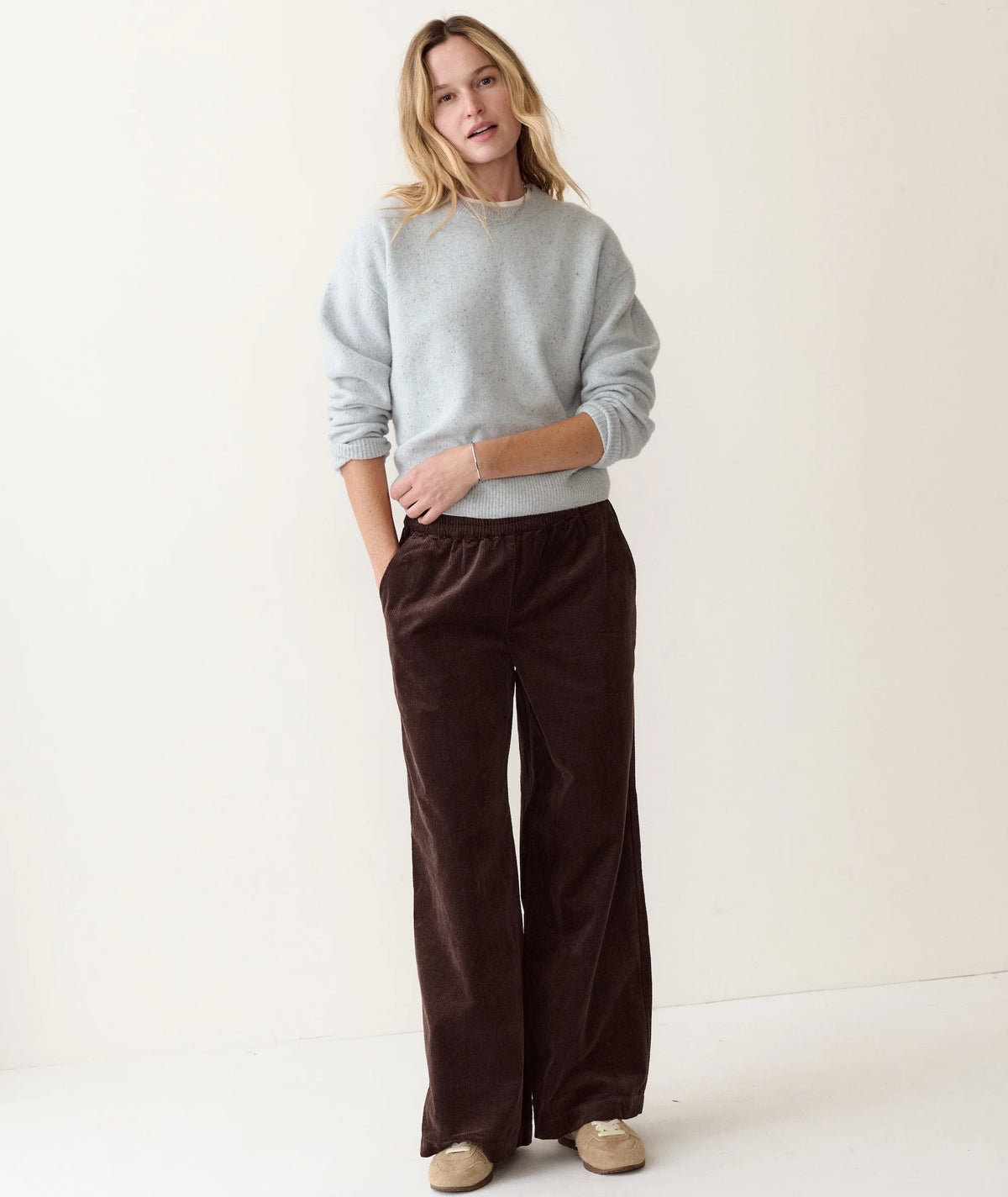 Coastal Merino Crewneck Sweater - Sky Blue