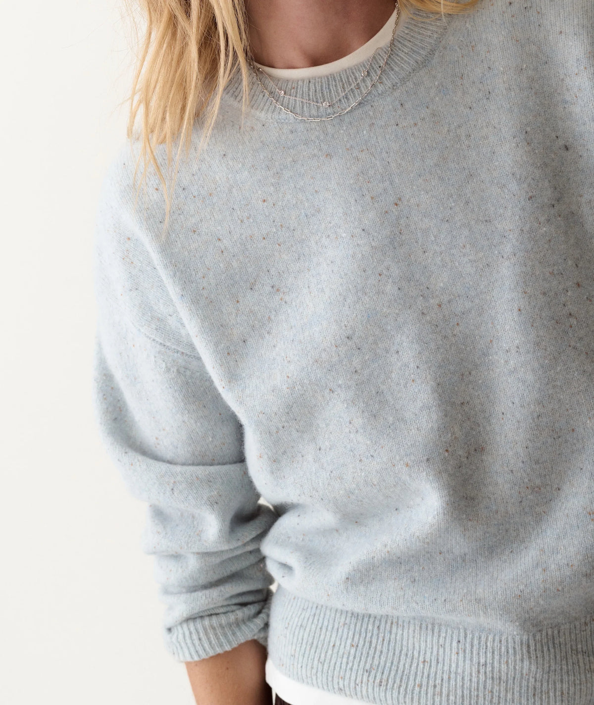 Coastal Merino Crewneck Sweater - Sky Blue