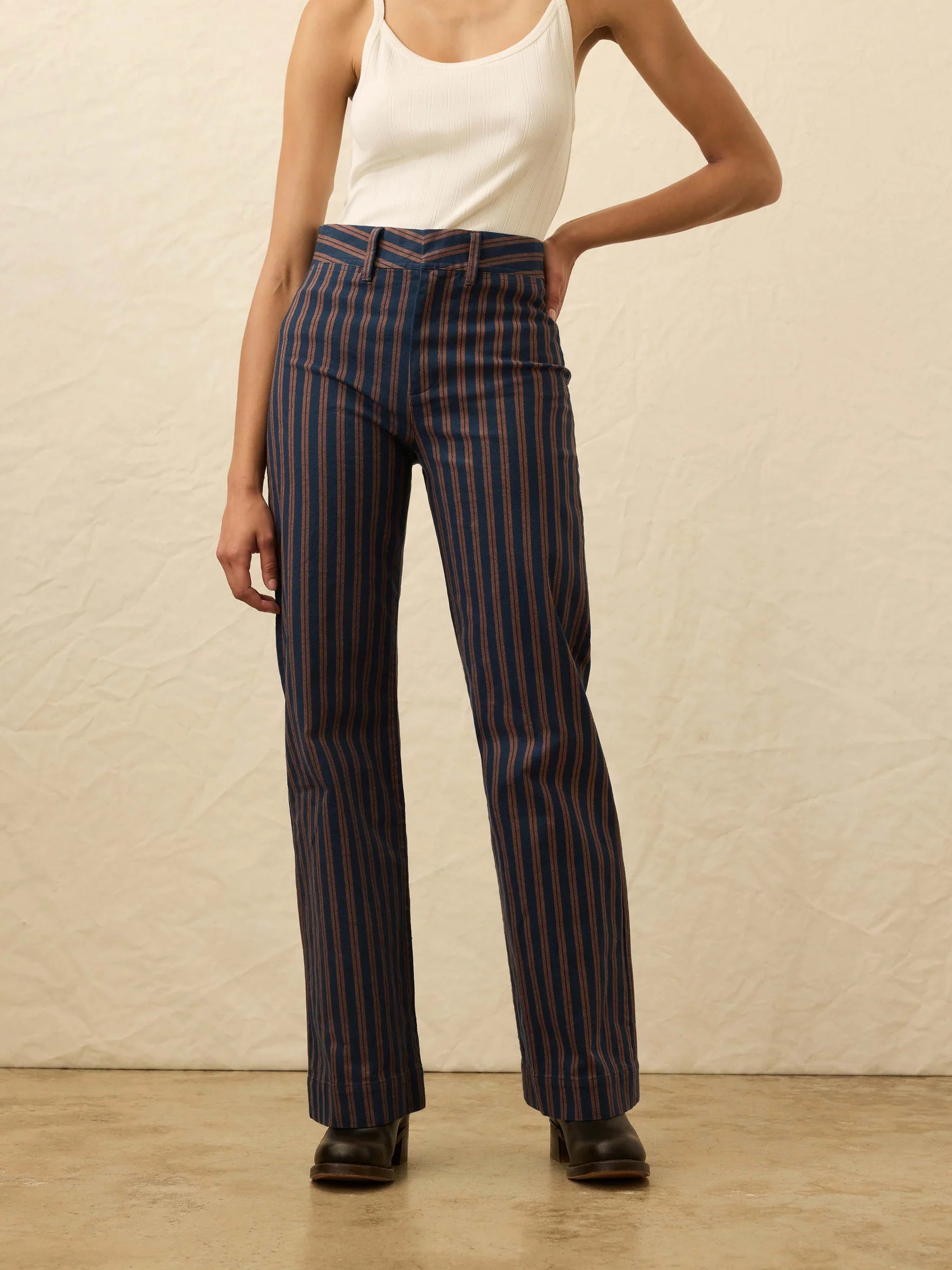 Twill Tide Slim Straight Pant - Midnight Shore Stripe