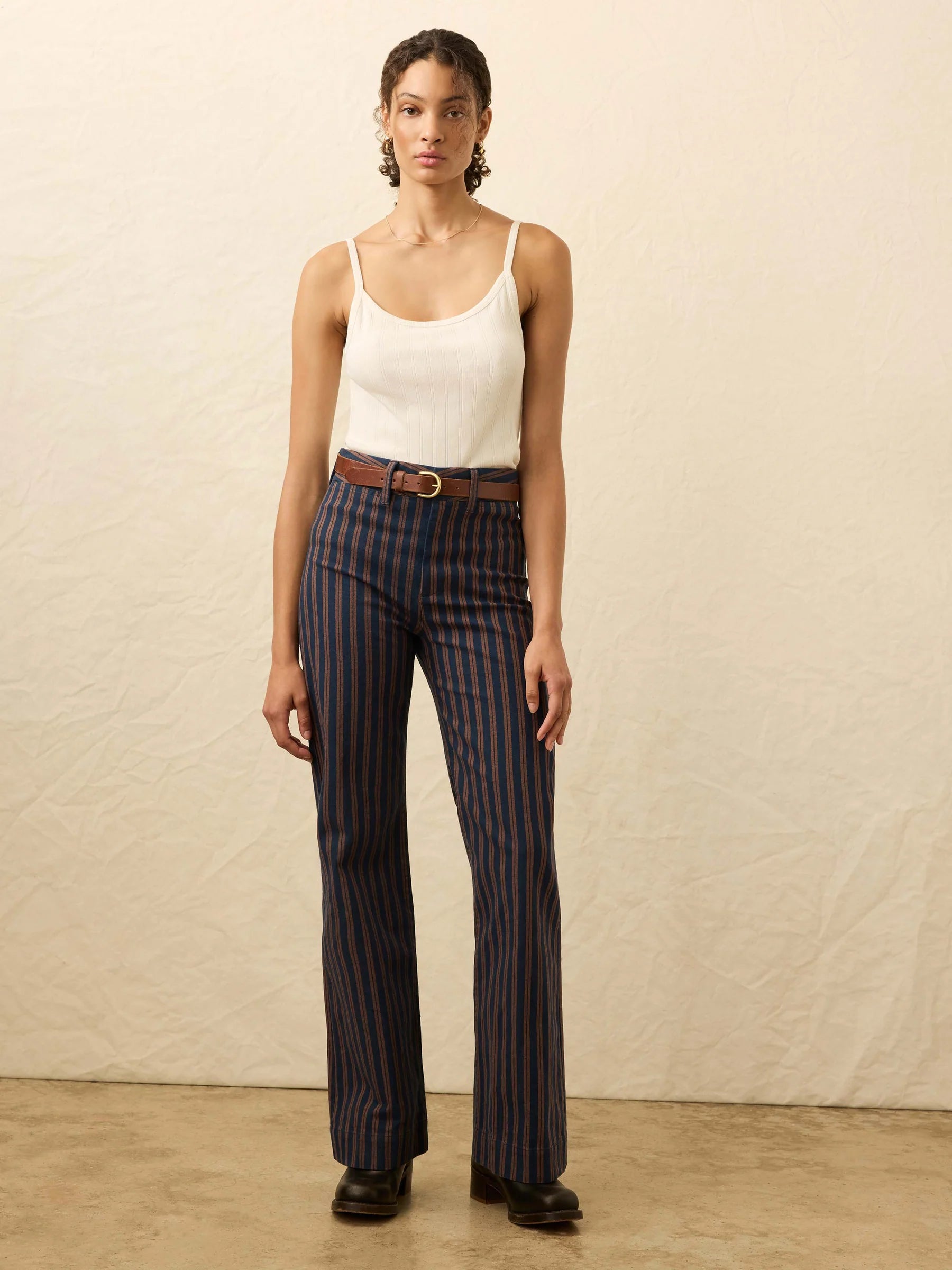 Twill Tide Slim Straight Pant - Midnight Shore Stripe