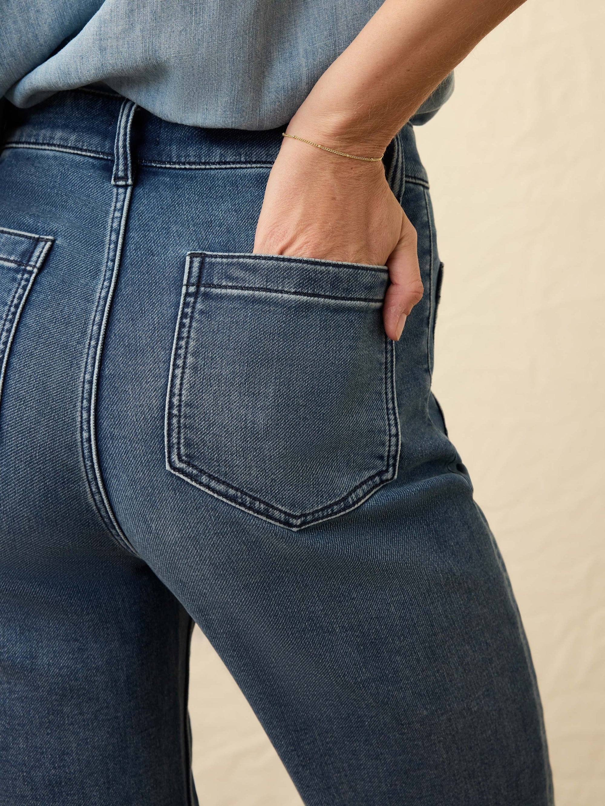 Stretch Terry Patch Pocket Full Length Pant