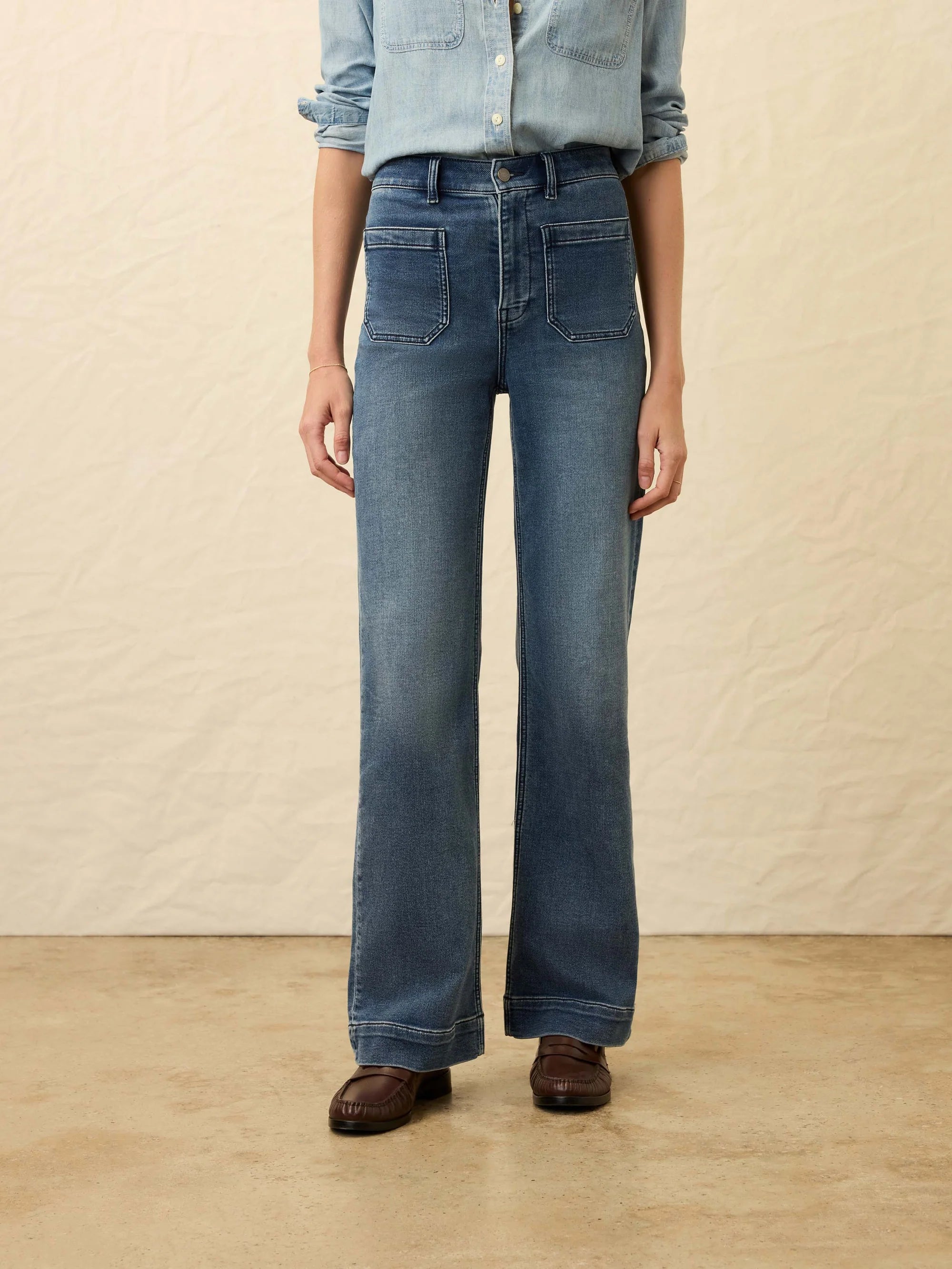 Stretch Terry Patch Pocket Full Length Pant