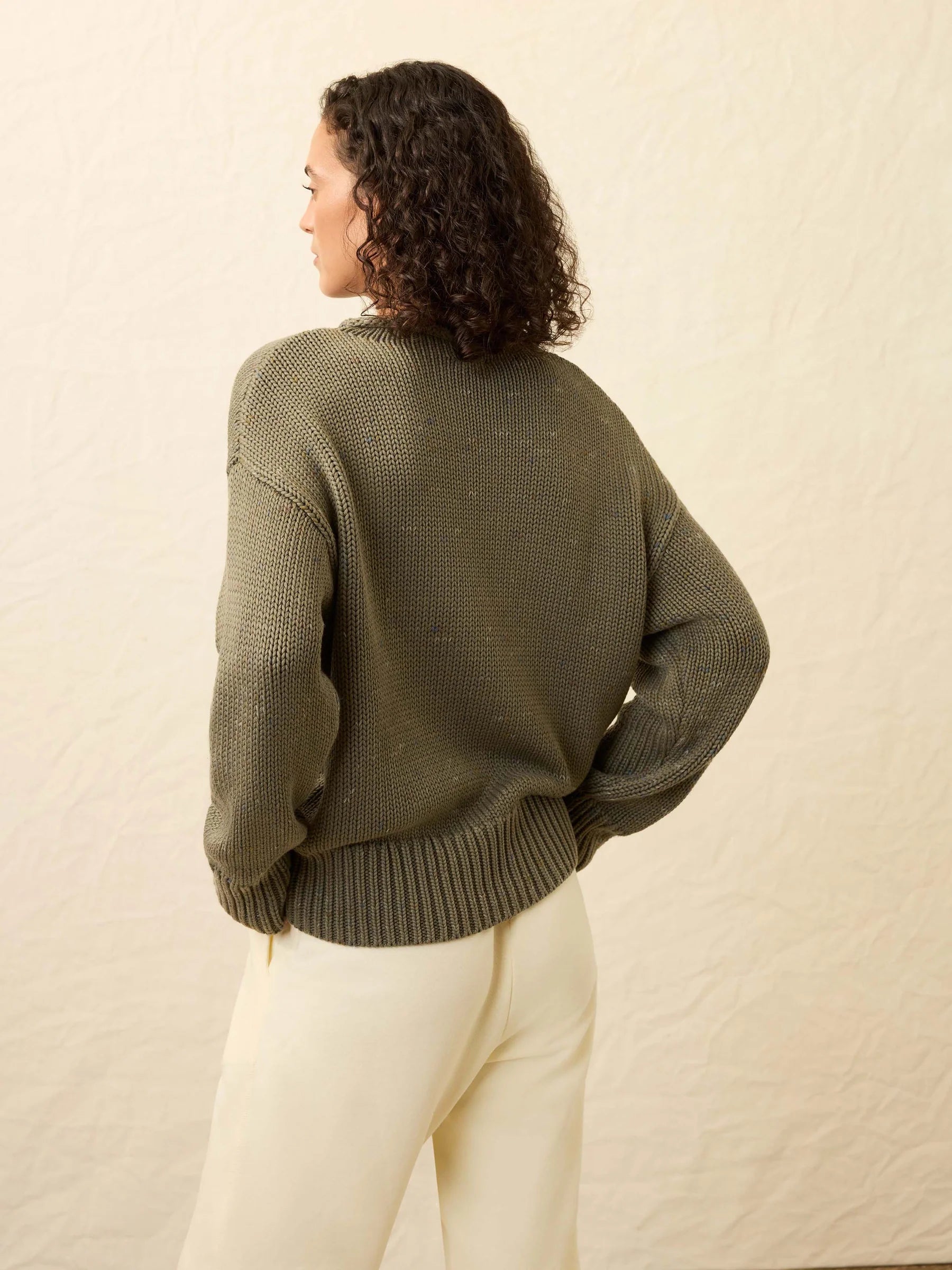 Sunwashed Cotton Roll Neck Sweater