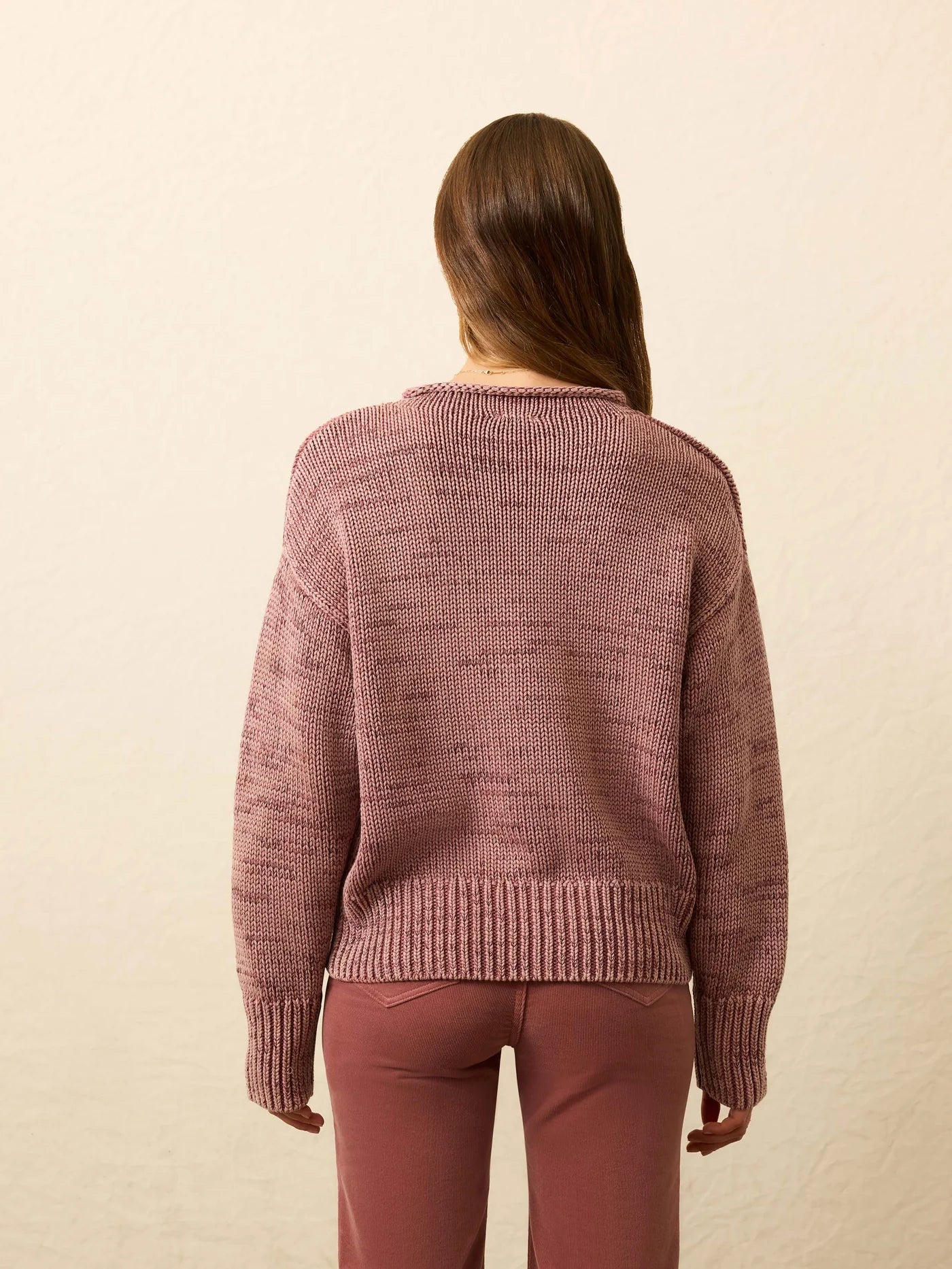Sunwashed Cotton Roll Neck Sweater