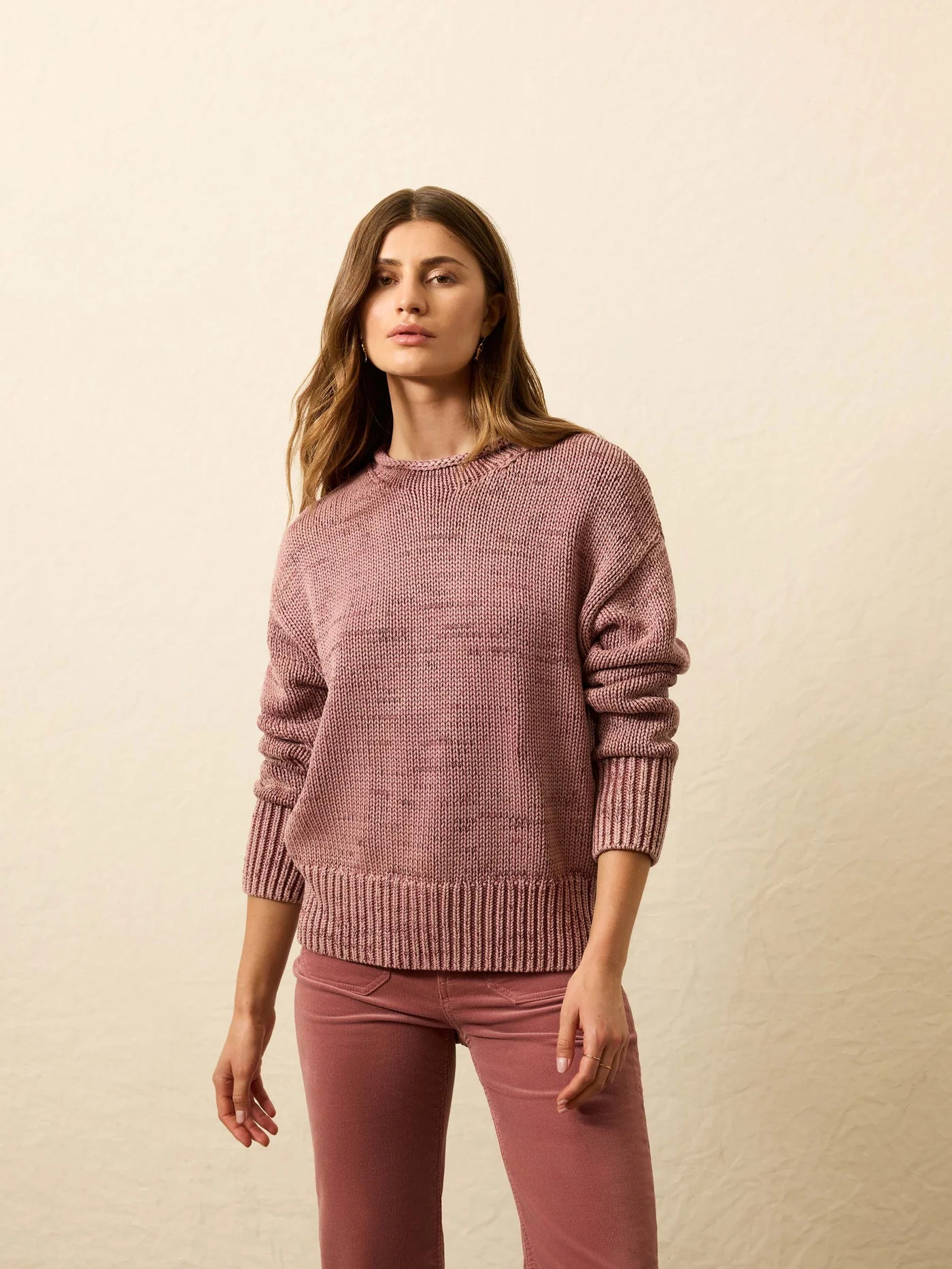 Sunwashed Cotton Roll Neck Sweater