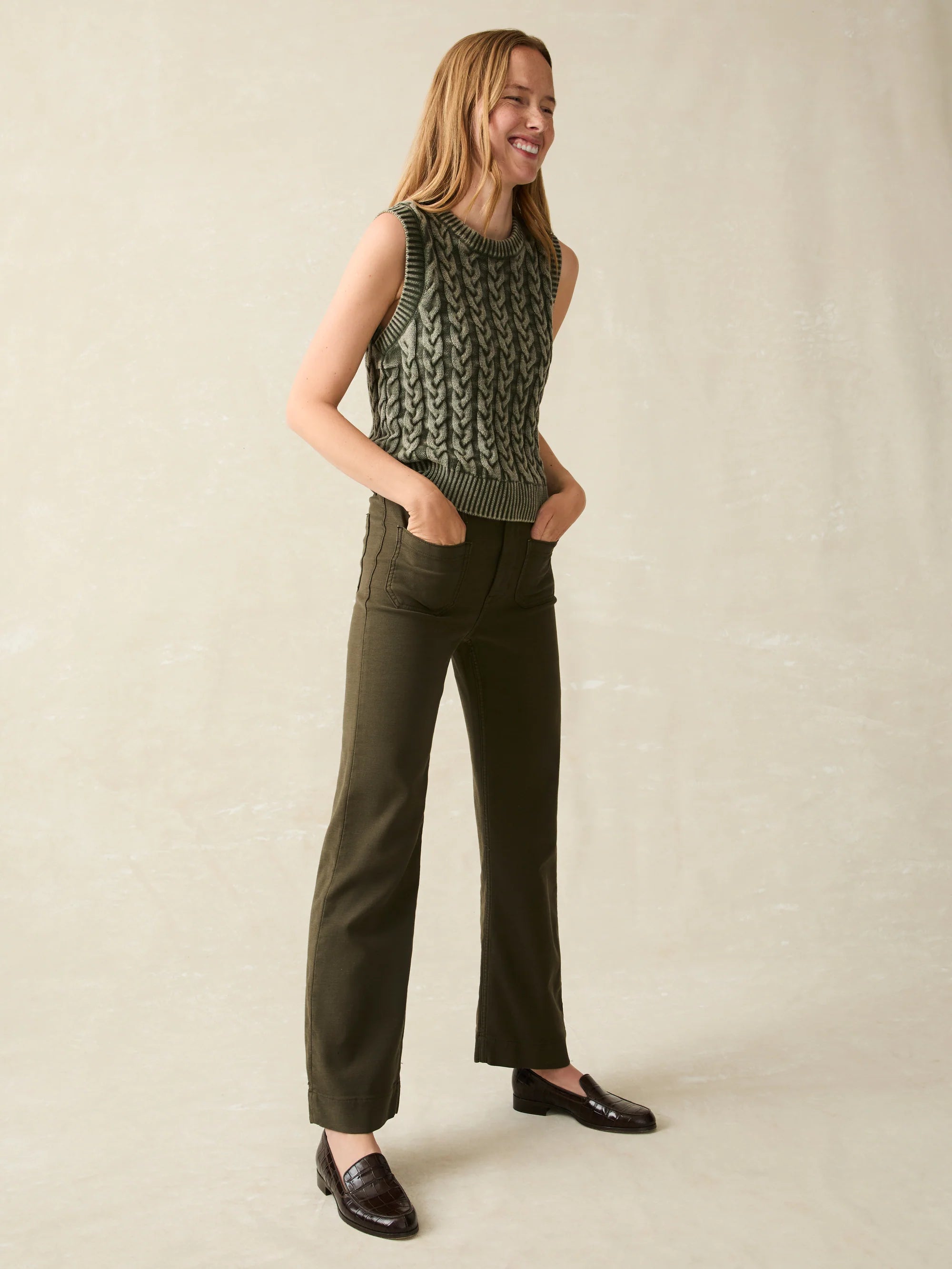 Stretch Terry Patch Pocket Full Length Pant